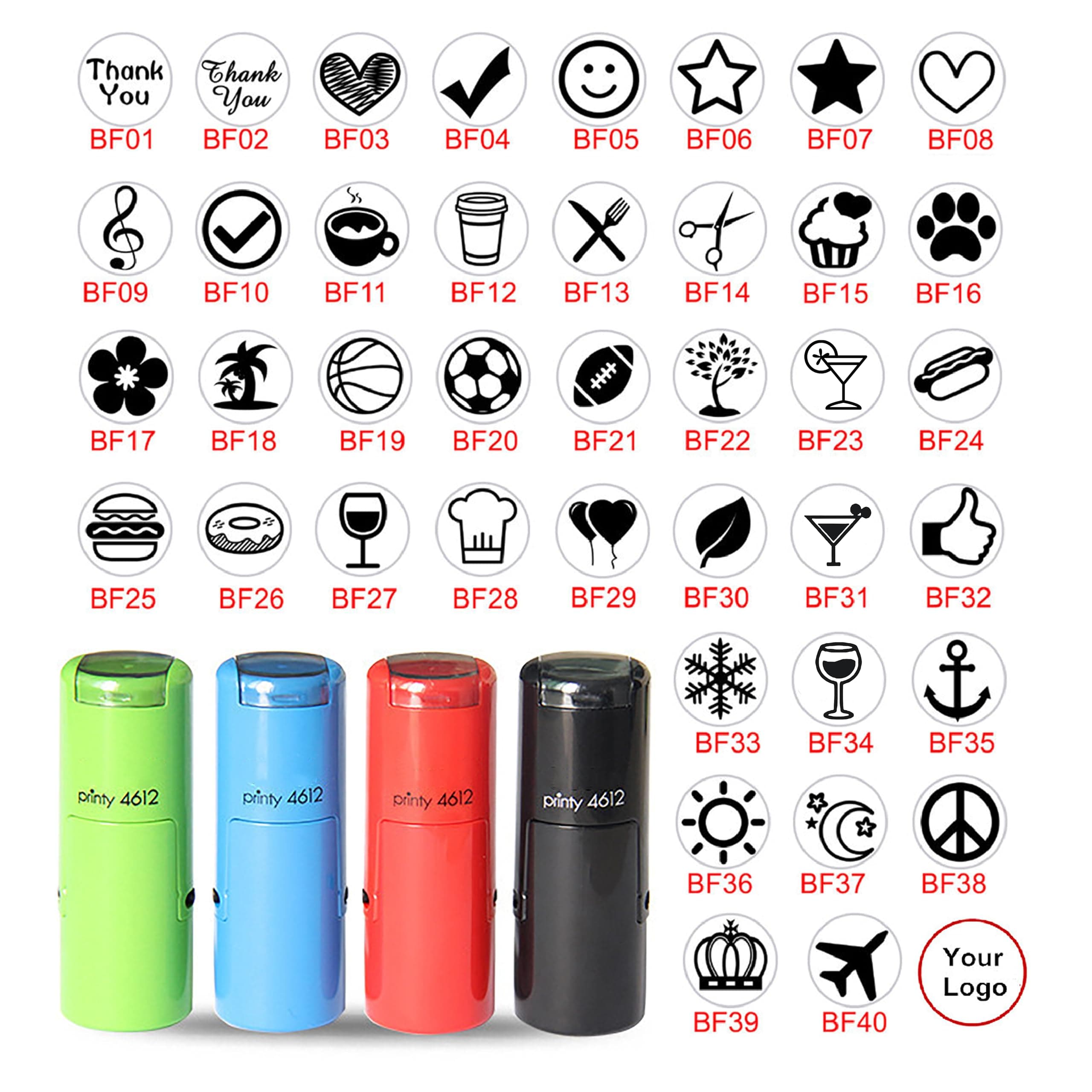 Custom Self-Inking Loyalty Card Stamp - Small Rubber Logo, Mini Coffee Card