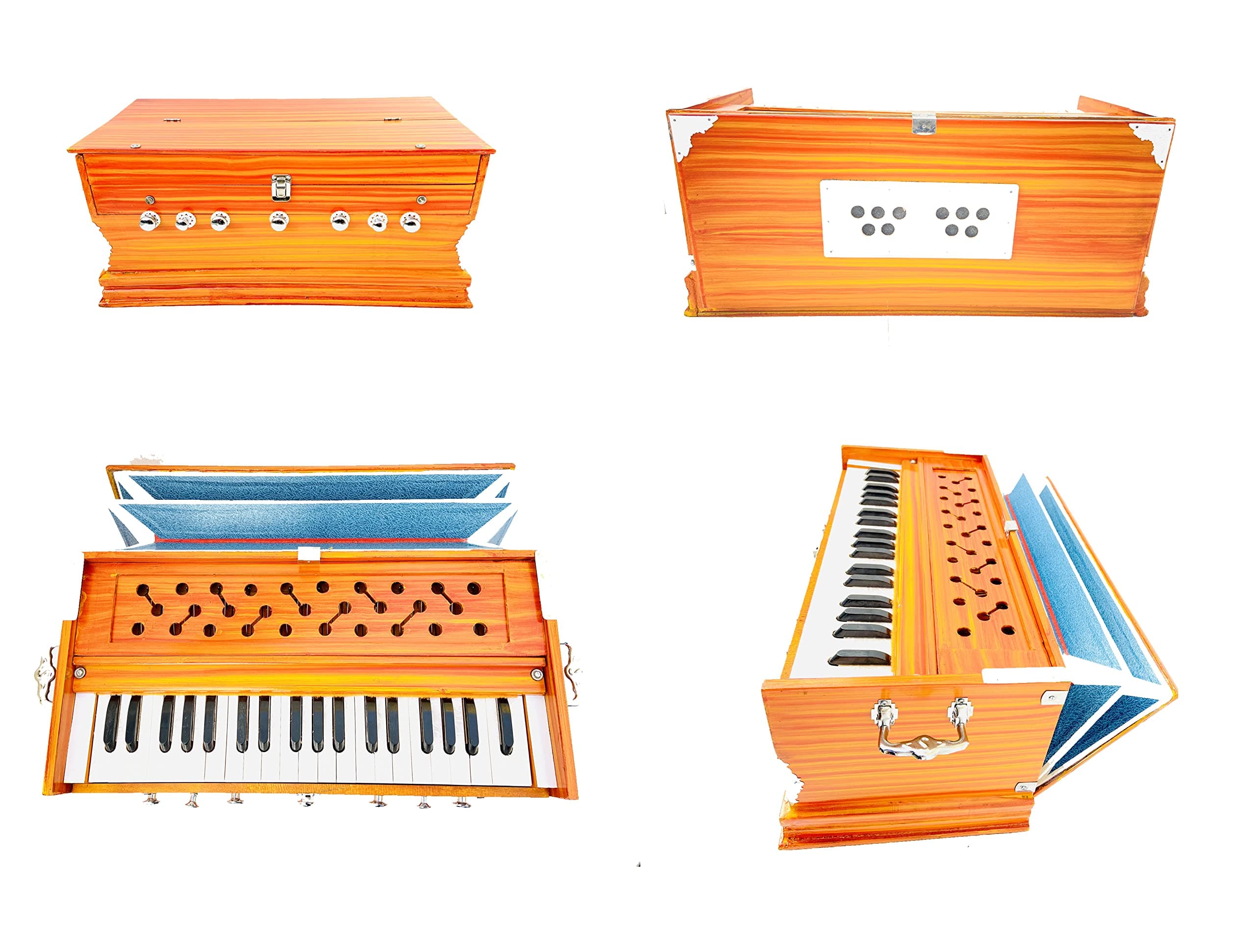 Harmonium 3 1/4 Octave, 7 Stopper 2 Bellow, 39 Keys, Two reed Bass Male High Sound long Sustain with Free Carry bag