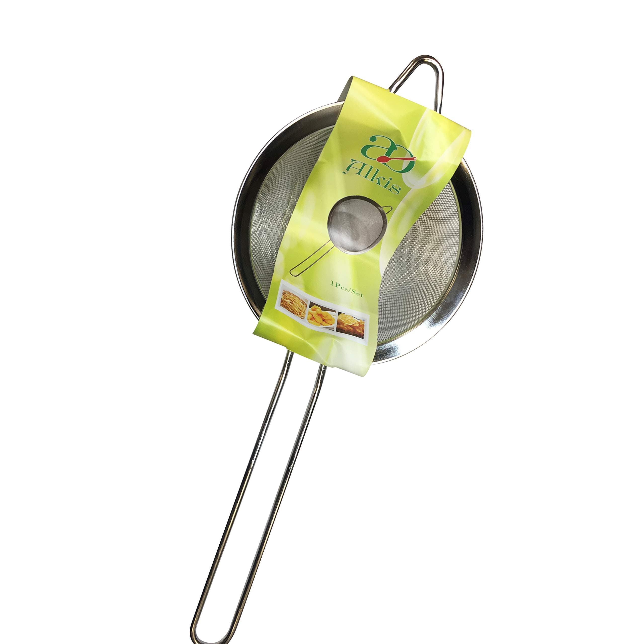 Fine Mesh Tea Strainer Colander -Alkis Small Kitchen Sieve-Stainless Steel Strainer-Ideal coffee Strainer for Baking Essentials-Pot Noodles and Cocktails-Flour Sieve,Yogurt, Spices,and Herbs-size 14cm