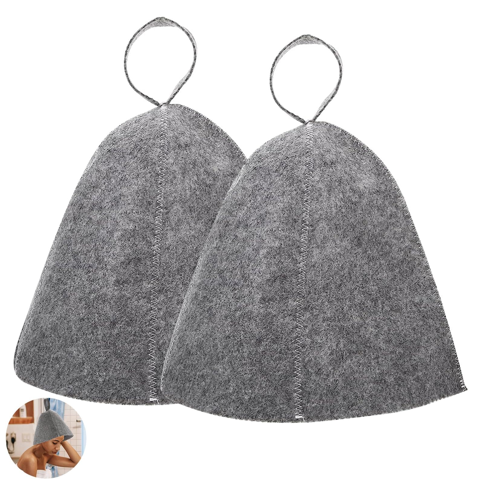 2PCS Durable Sauna Hat Felt Material Sauna Accessories Breathable Head Protection Ideal for Sauna Hot Spring Bathroom