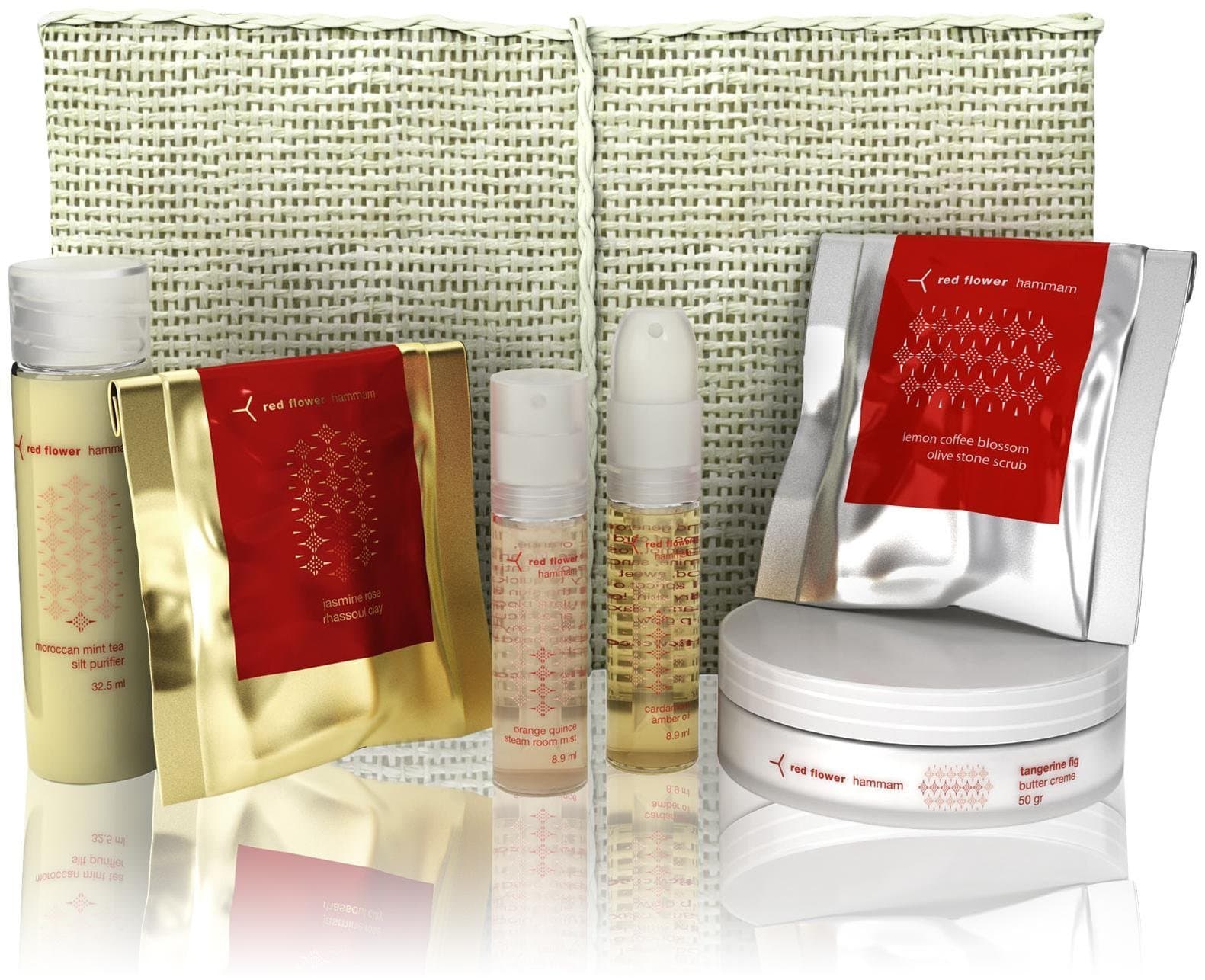 Red Flower Hammam Set Travel Kit