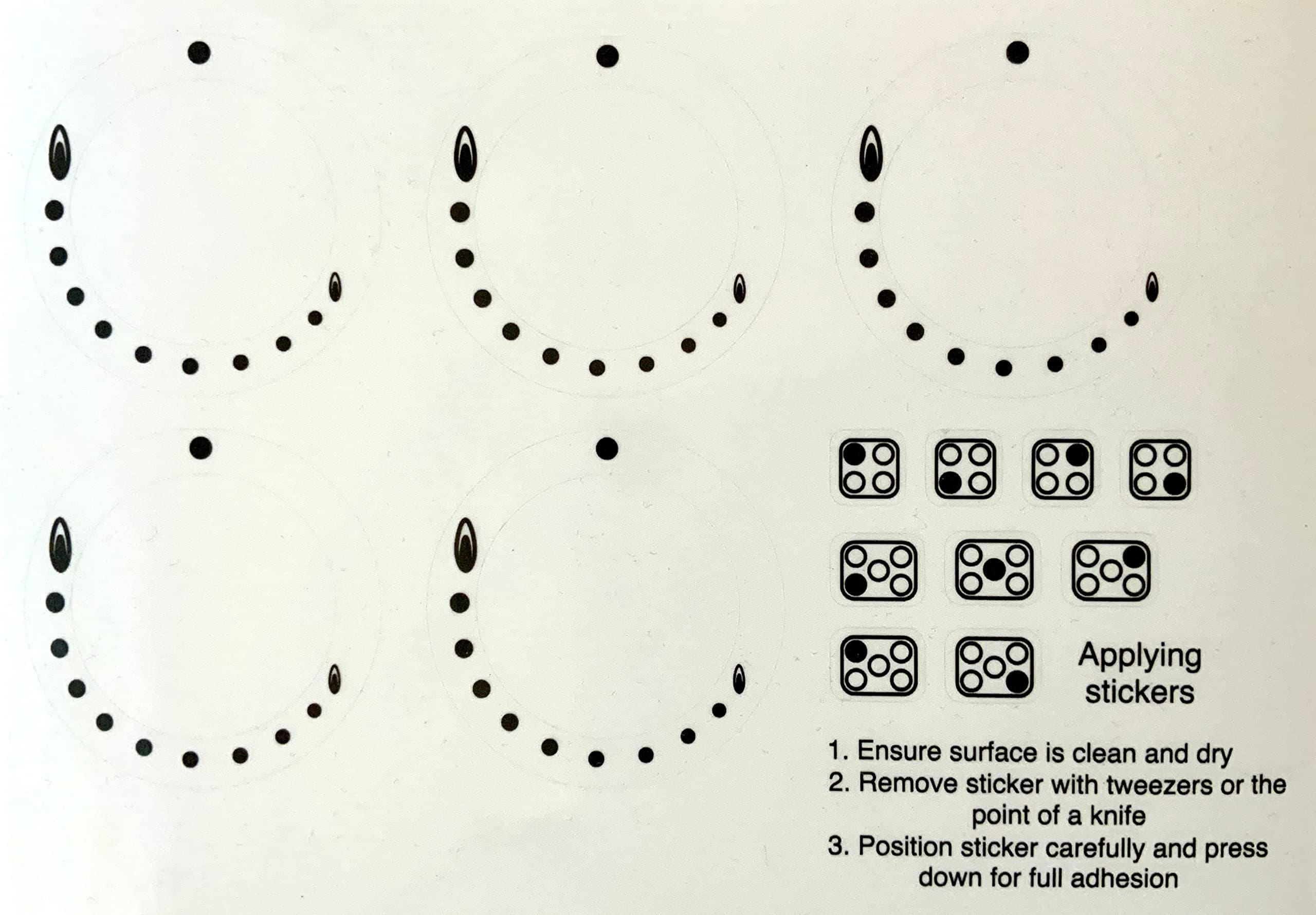 Replacement Hob Stickers Black on Transparent PVC