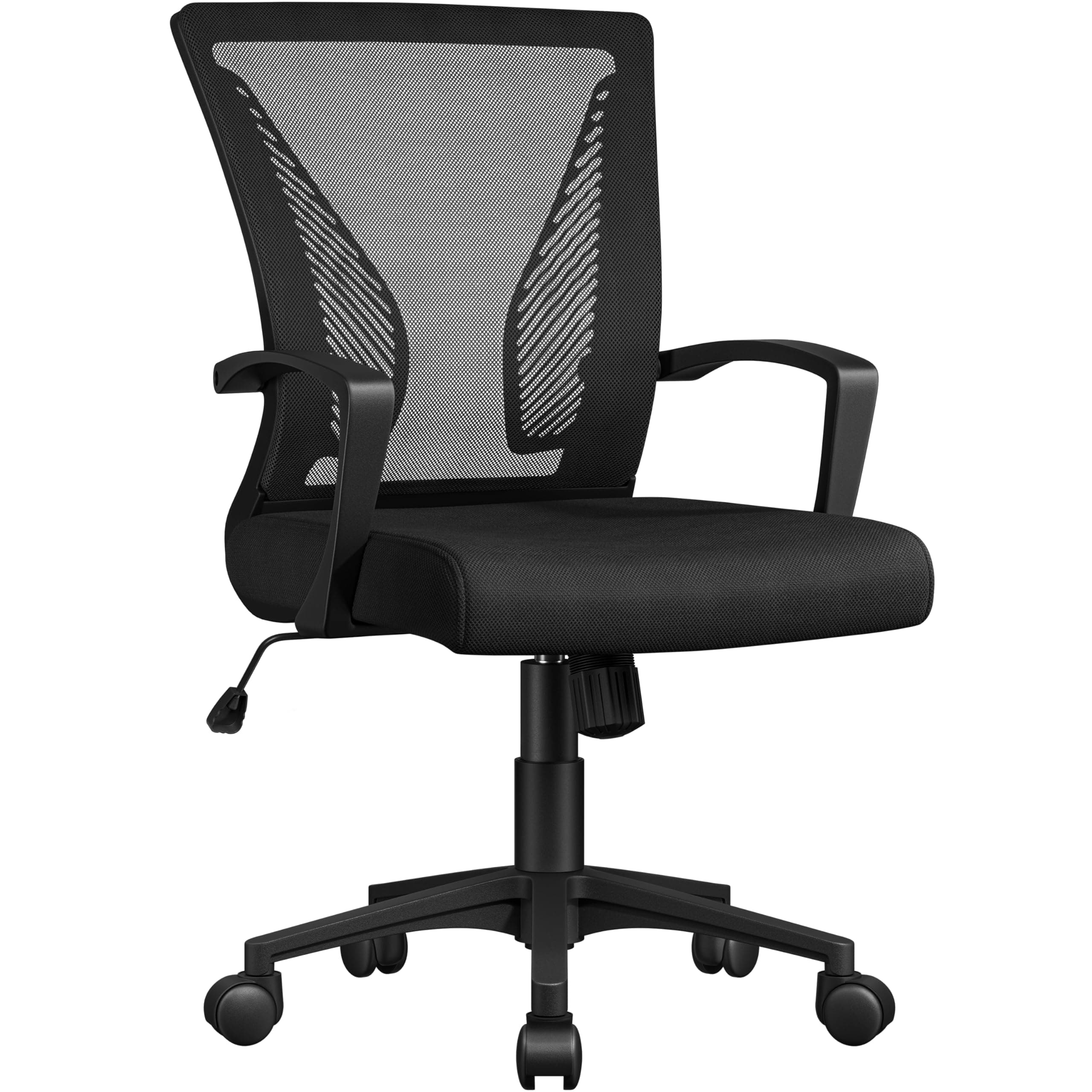 Yaheetech Adjustable Office Swivel Chair Ergonomic Mesh Computer Chair Executive with Arms Height Adjustable Back Support for Home Office Black