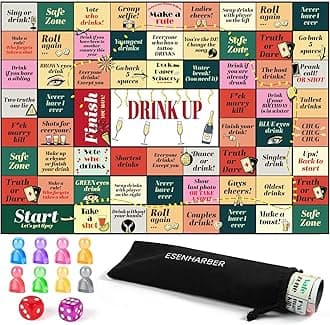 Drinking Board Games, Drinking Games for Adults, Party Adult Game for Game Night, Age 21+, 2-8 Players