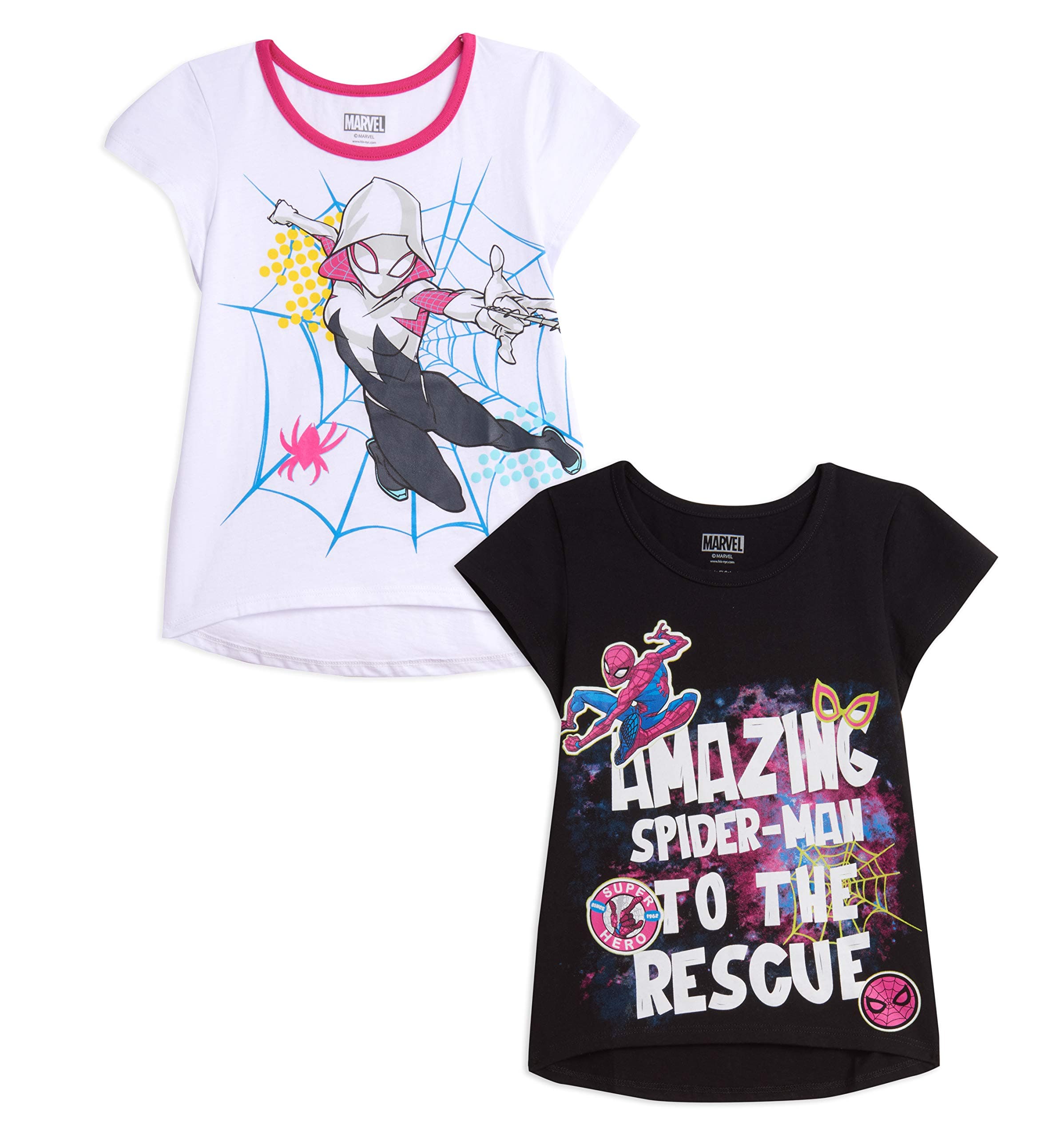 Marvel Spider-Man Spider-Gwen Ghost Spider2 Pack T-Shirts Toddler to Big Kid