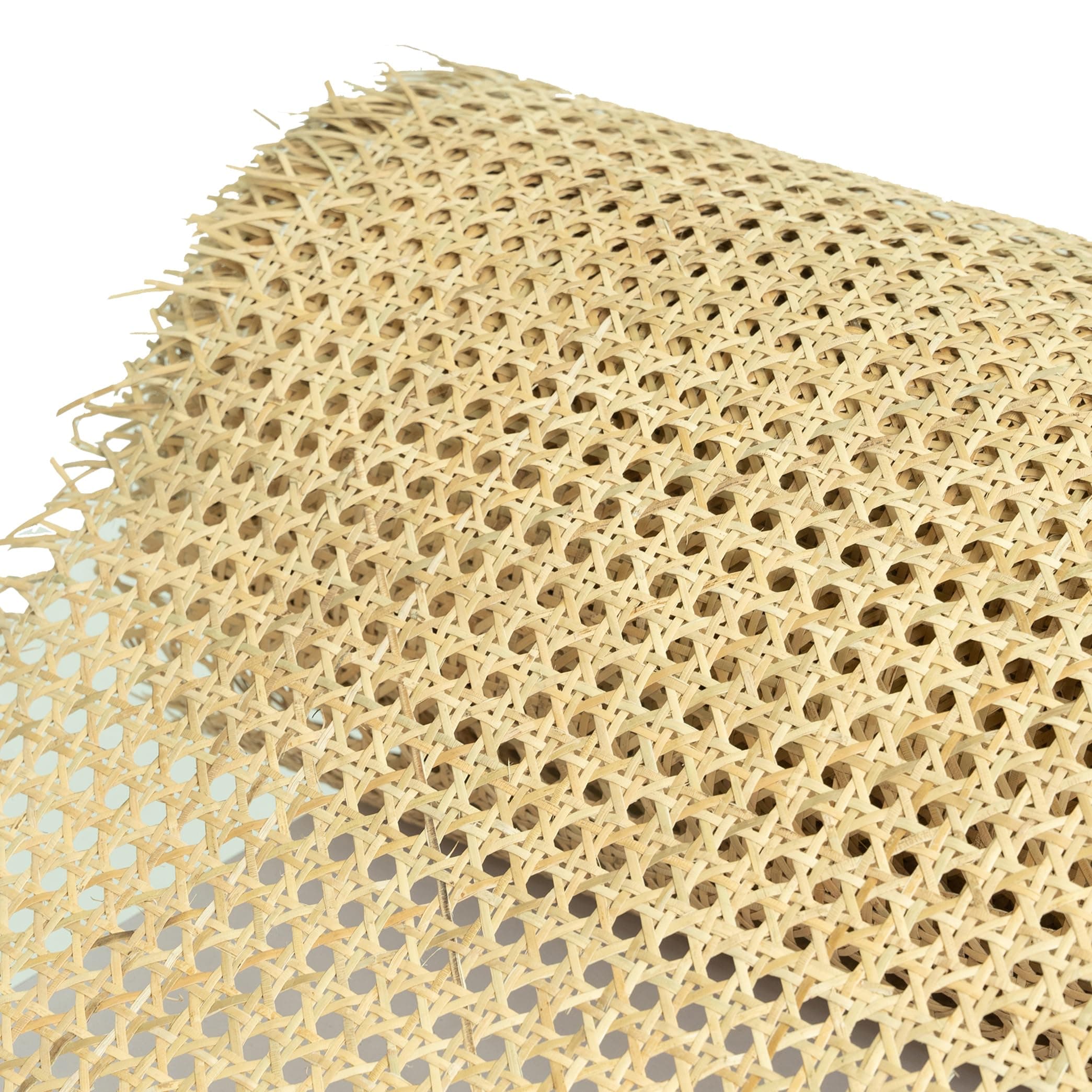 16" Width Rattan Cane Webbing Roll 2 Feet Length Hexagon Weave Pre-Woven Cane Mesh Net Open Weave Wicker Rattan Sheet Furniture, Chair, Cabinet, Ceiling (2 FEET)