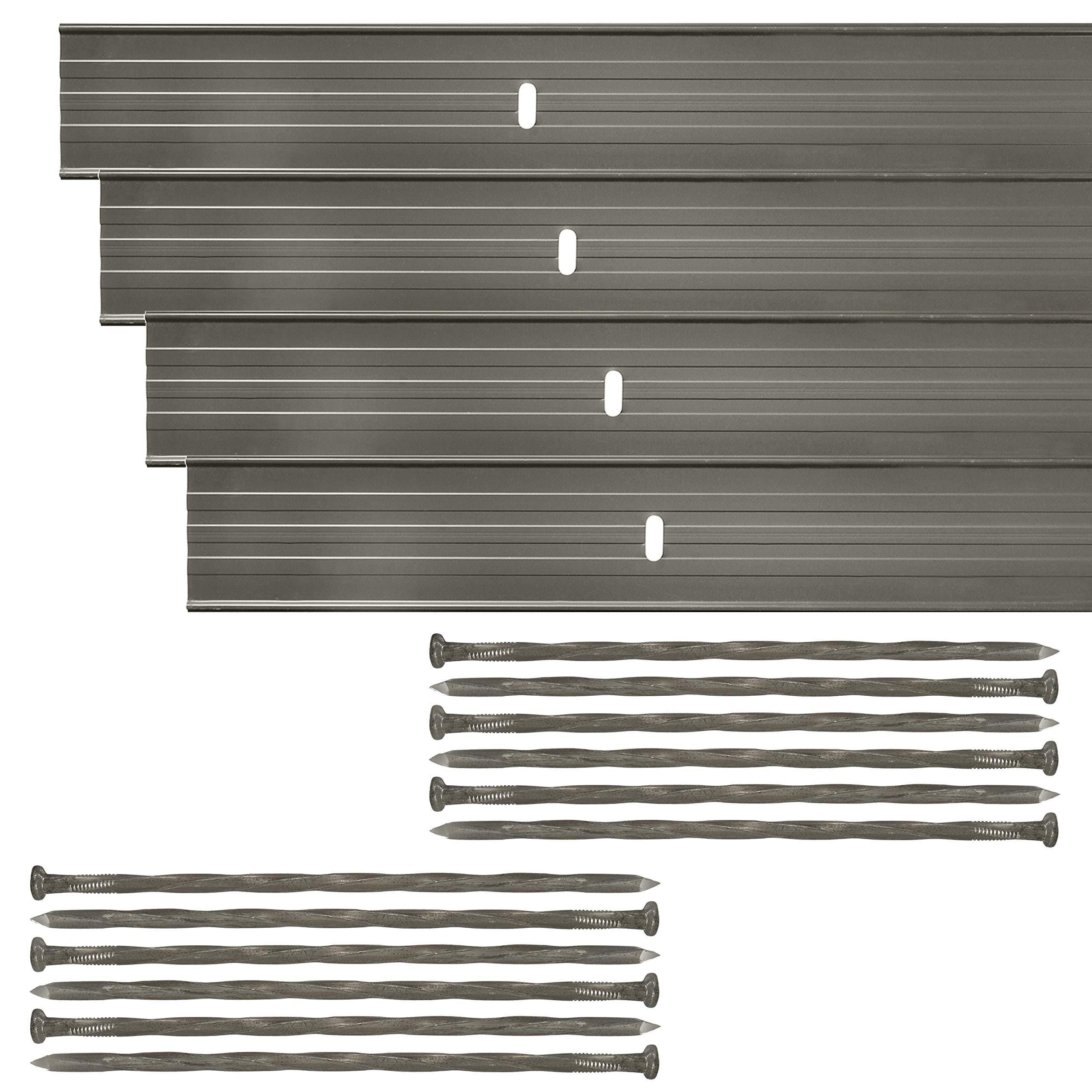 Dreamscape E-Z Edge Aluminum Landscape Edging - 4 Strips, 6ft Each (24ft Total), Bronze Painted - Professional Quality Landscaping Border, Metal Divider for Lawn, Garden, Flowerbed