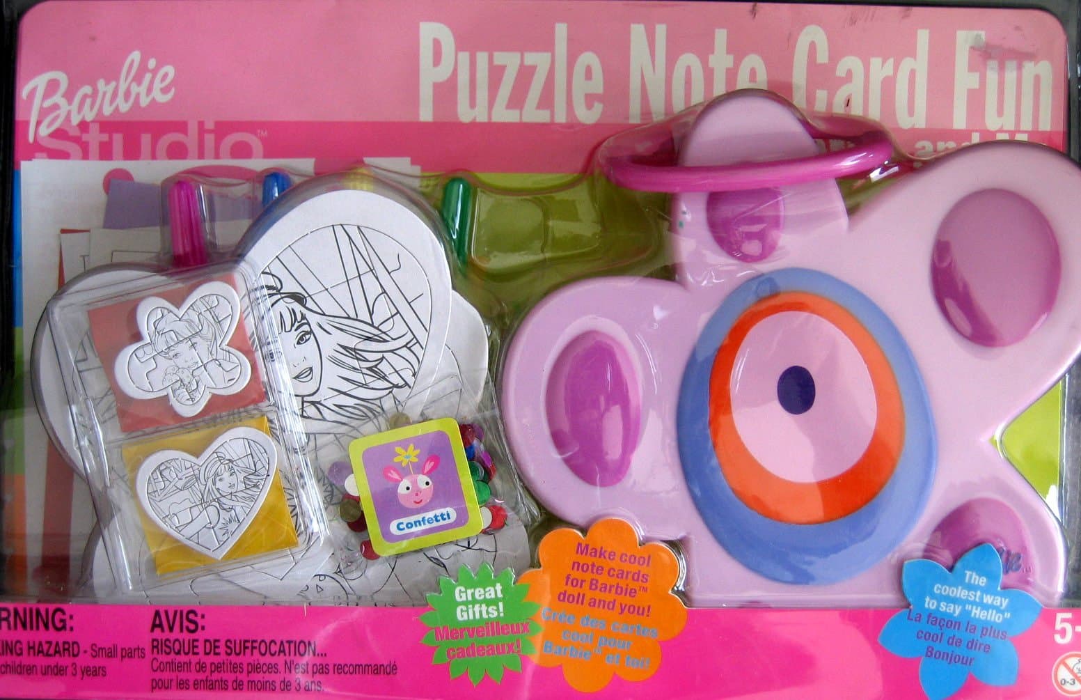 Barbie Studio PUZZLE NOTE CARD Fun PLAYSET (2000 Tara/Mattel From Canada)