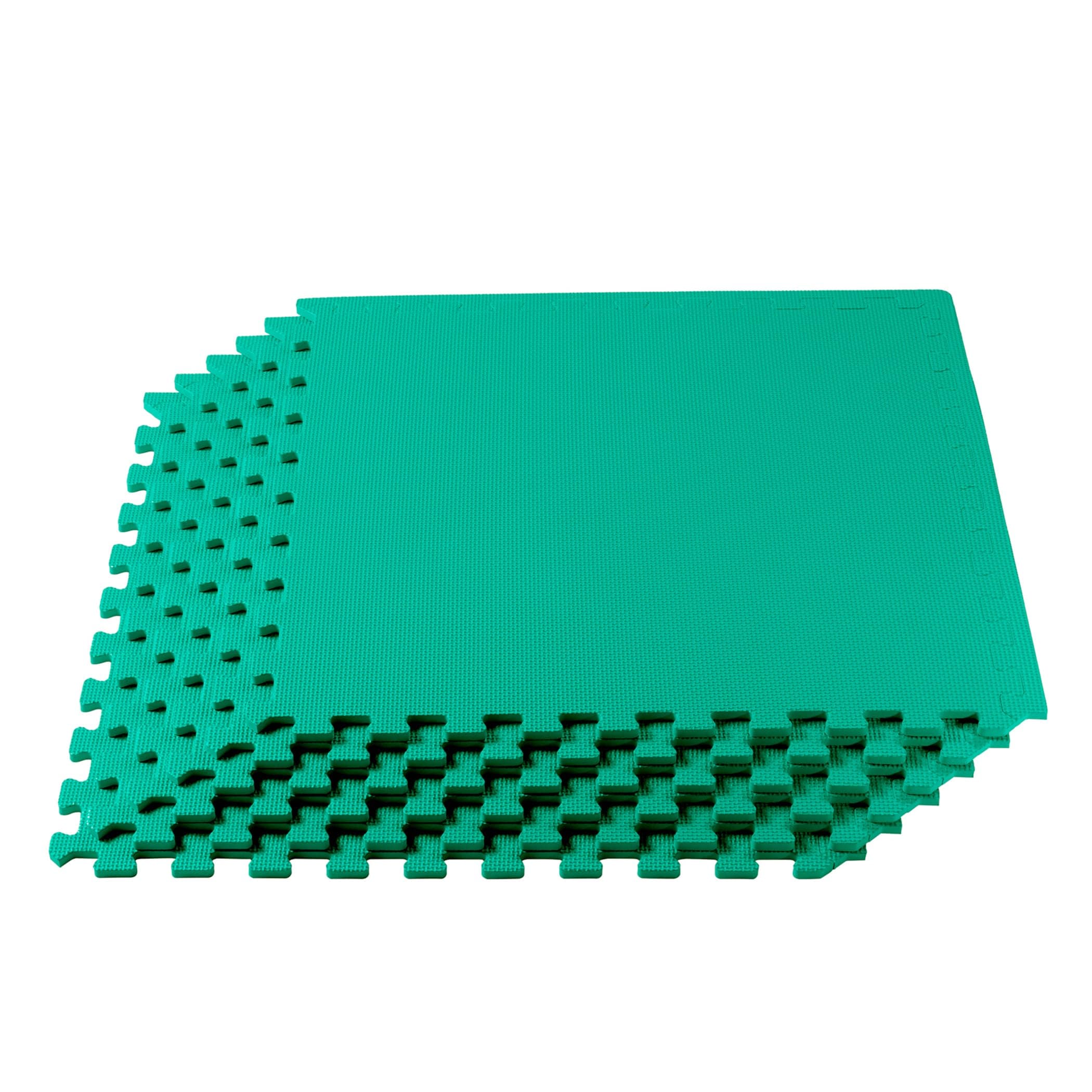 We Sell Mats 3/8 Inch Thick Multipurpose Exercise Floor Mat with EVA Foam, Interlocking Tiles, Anti-Fatigue for Home or Gym, 24 in x 24 in