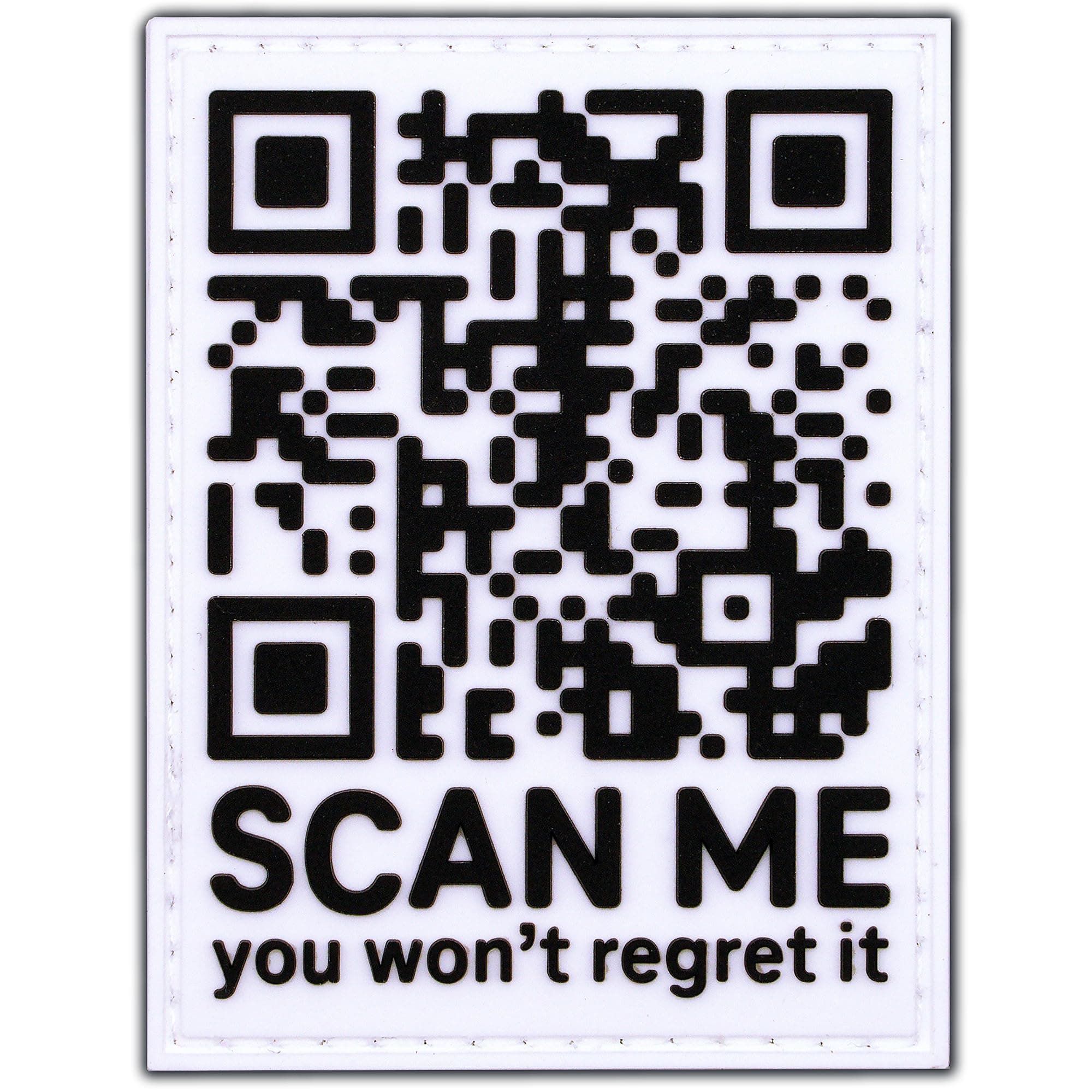 Rick Roll QR Code 'Scan Me' PVC Morale Patch - Funny, Tactical, Military Patch - Patches - Perfect for Army Gear, Backpack, Cap, Vest