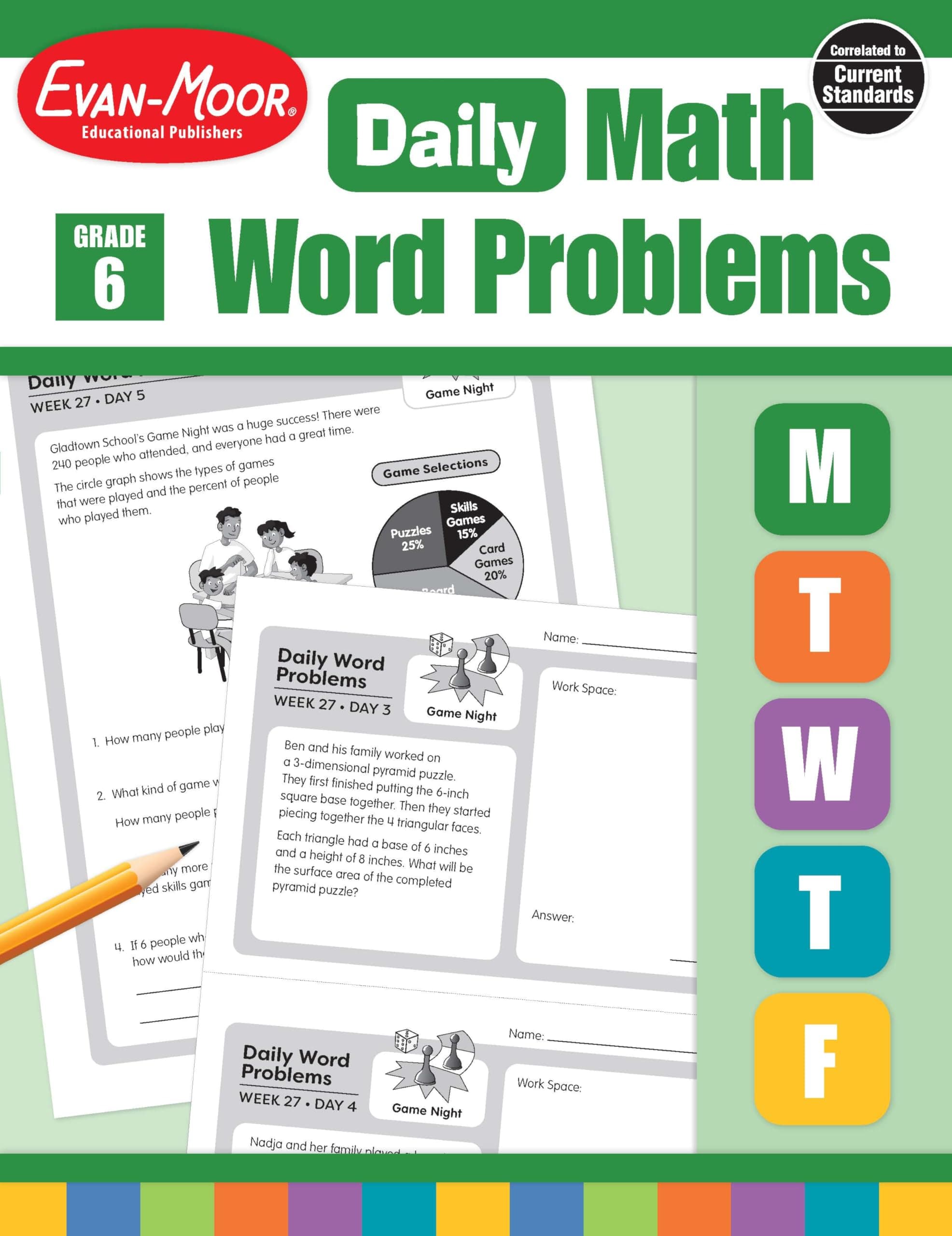 Evan Moor Educational Publishers Daily Word Problems Math, Grade 6 Teacher Edition