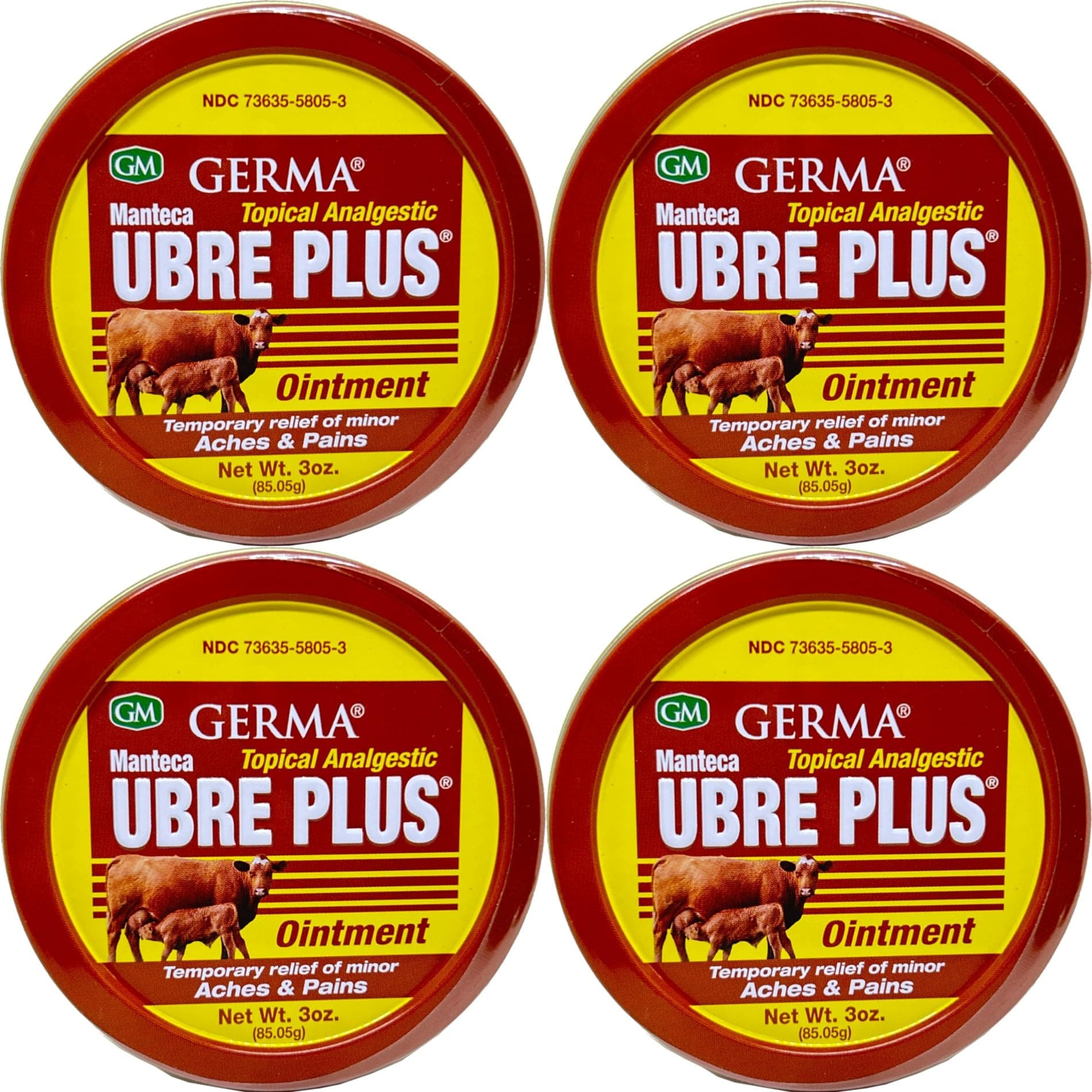 Germa Manteca Ubre Plus Ointment 3 oz. Lata 4-PACK