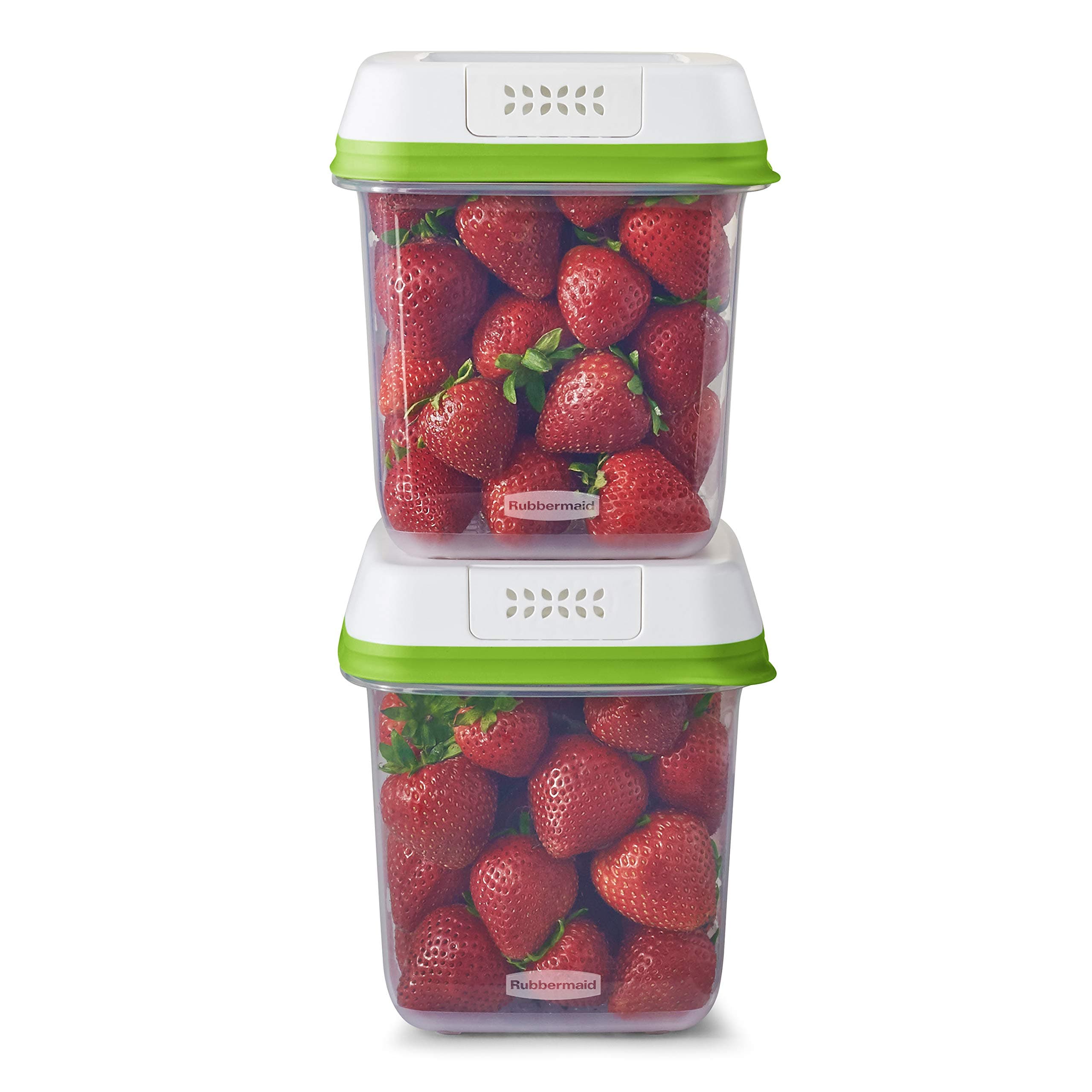 FreshWorks Saver, Medium Produce Storage Containers, 2-Pack, 7.2 Cup, Clear