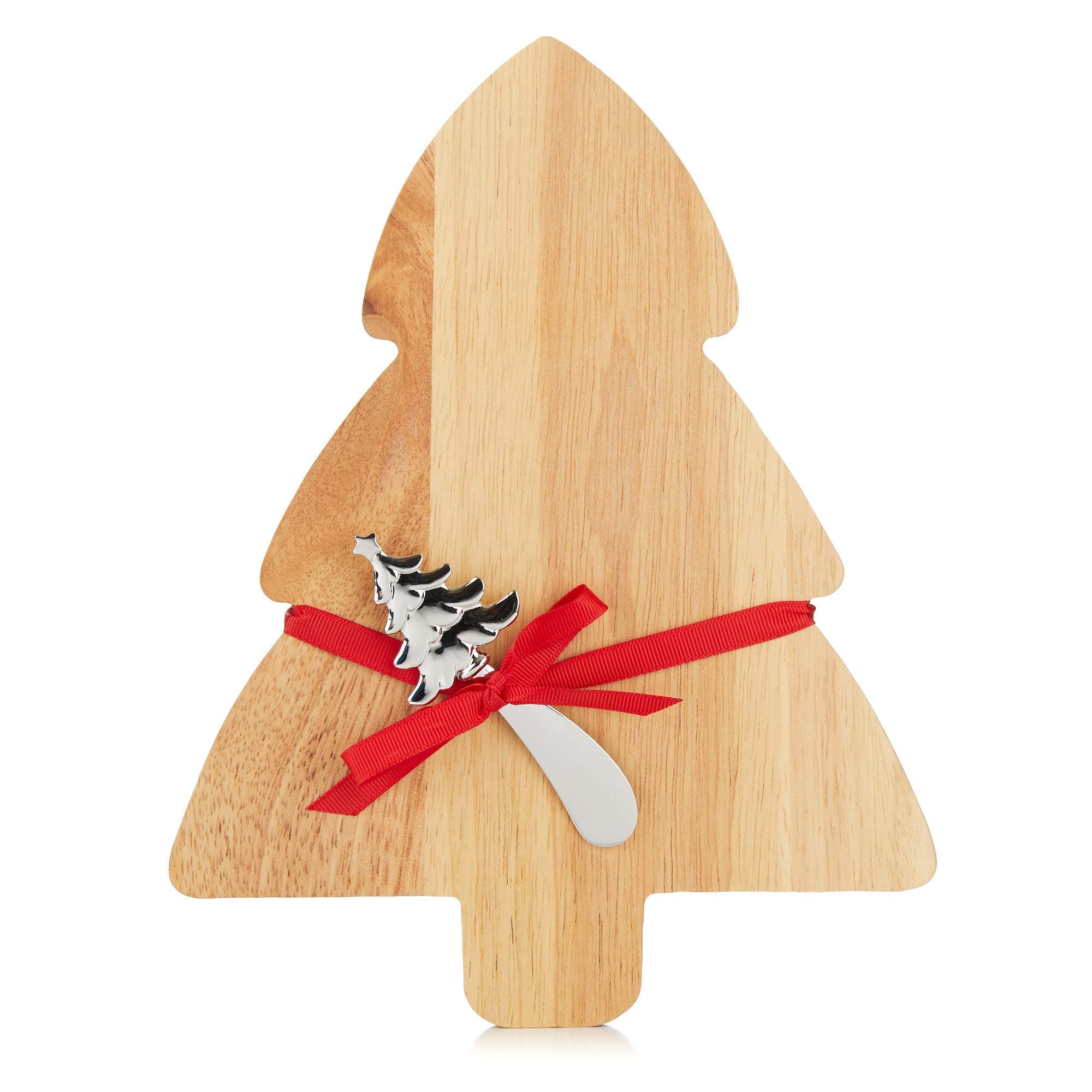 Wooden Tree Shaped Cutting Board with Spreader 8.5"