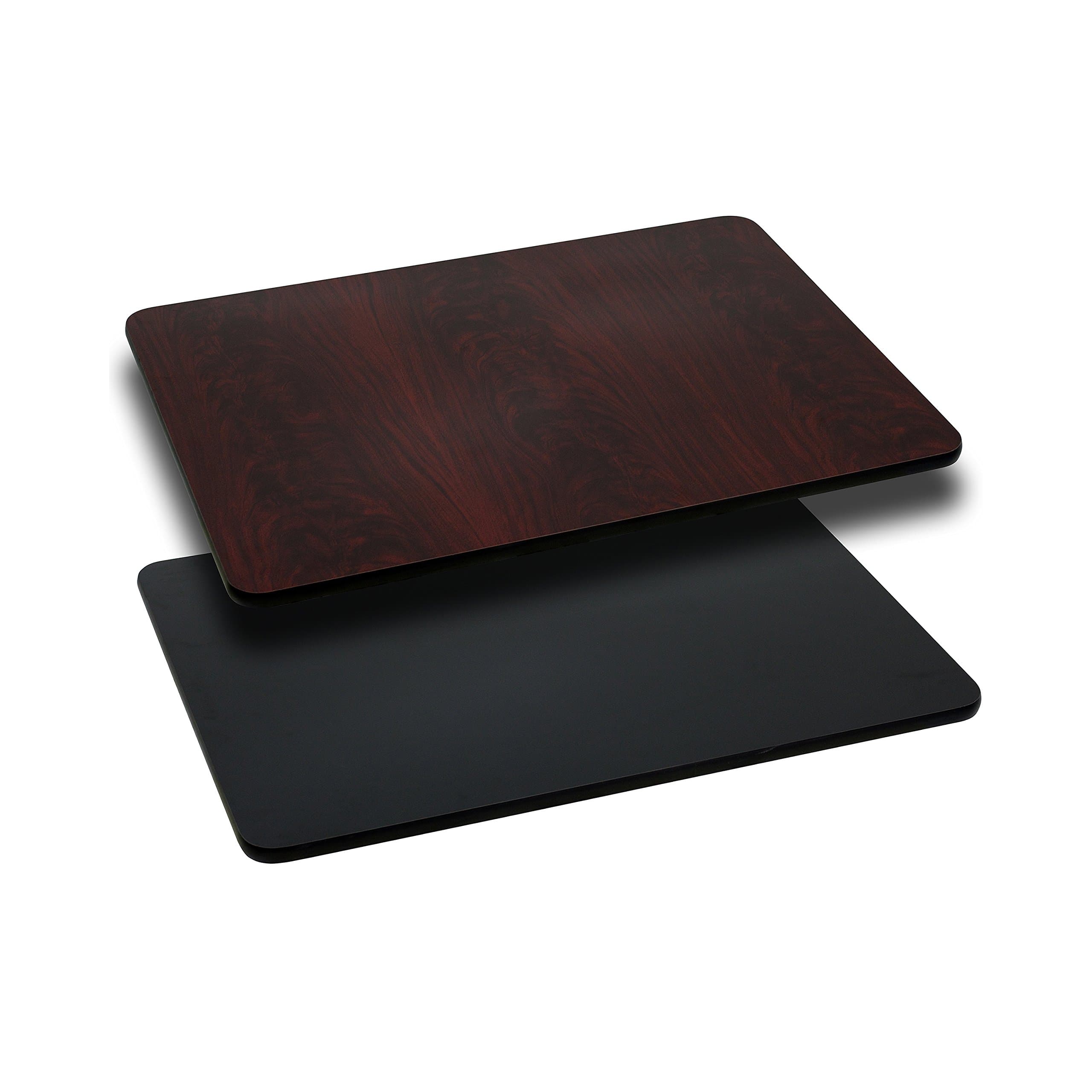 24"x42" Rectangular Black/Mahogany Reversible Laminate Table Top