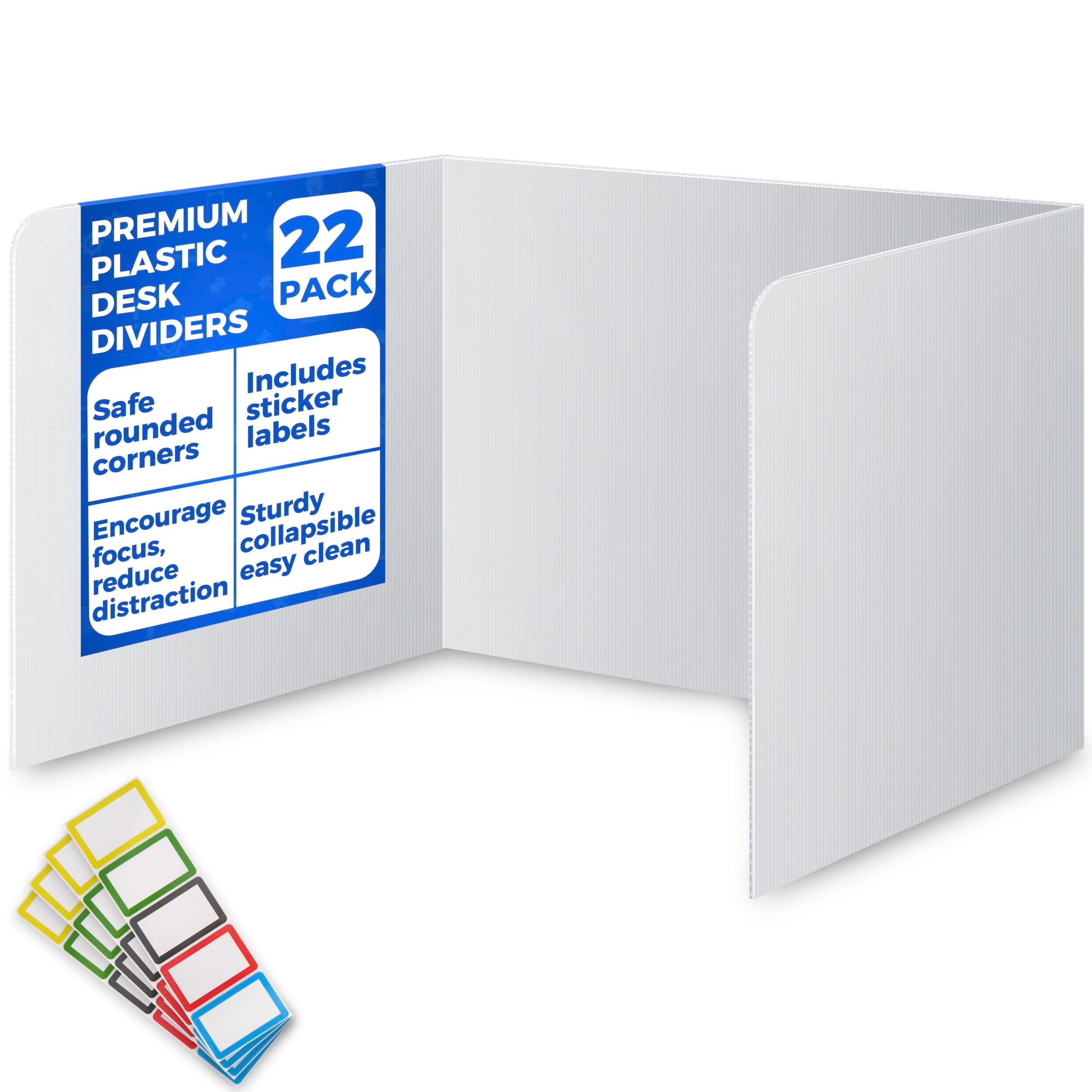 22-Pack White Classroom Privacy Shields, Desk Dividers