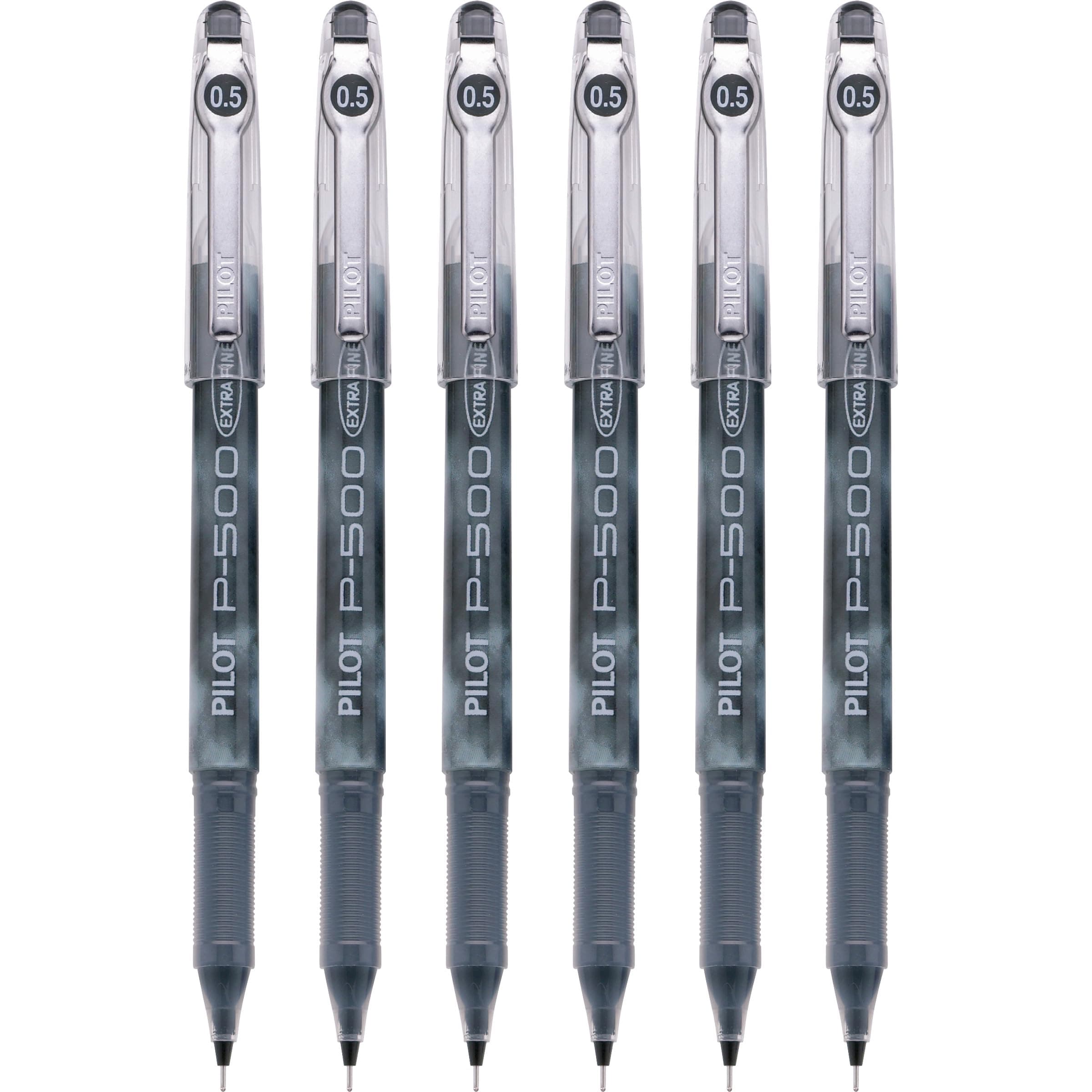 Precise P-500 Gel Ink Rolling Ball Pens, Extra Fine Point, Black Ink, 6 Pens