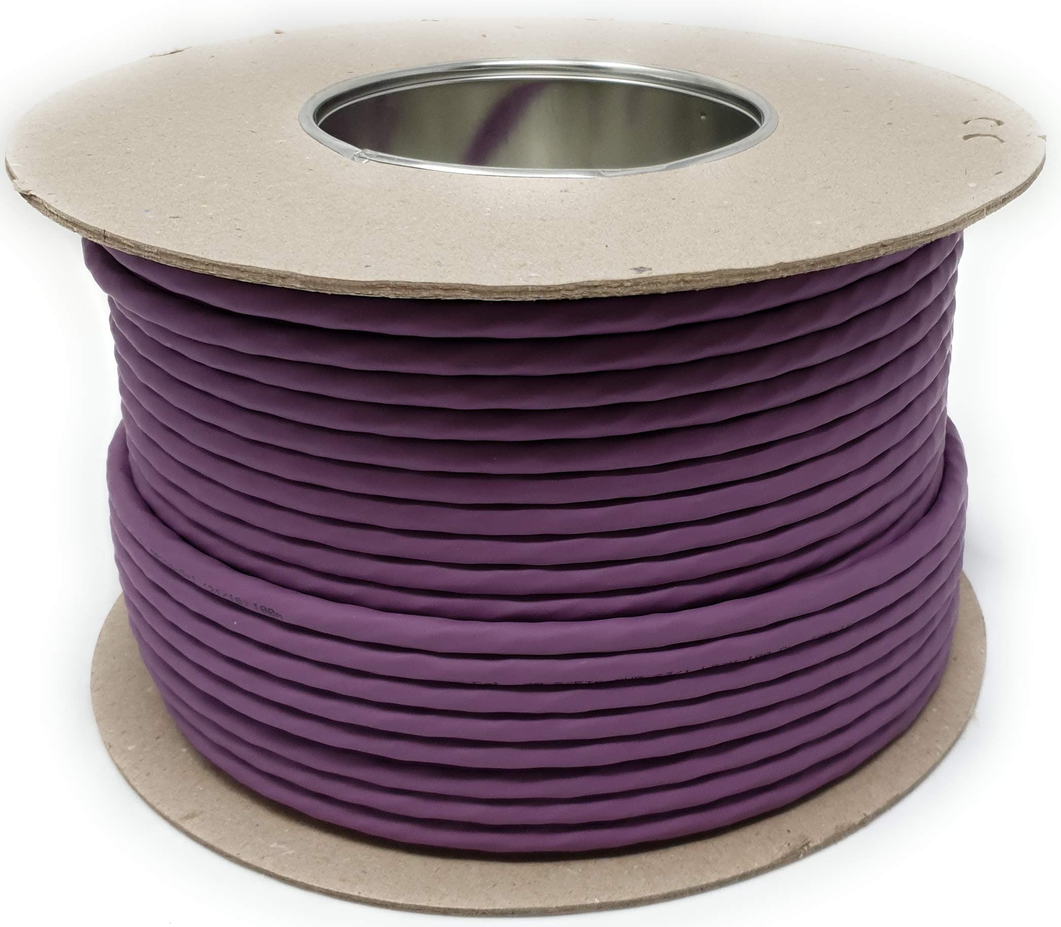 100.0M - Cat.7A Ethernet Network Lan Cable Reel - Drum 1200 MHz - 4 Pairs High Speed Halogen Free Copper Super Fast - (PoE)/PoE+ Purple