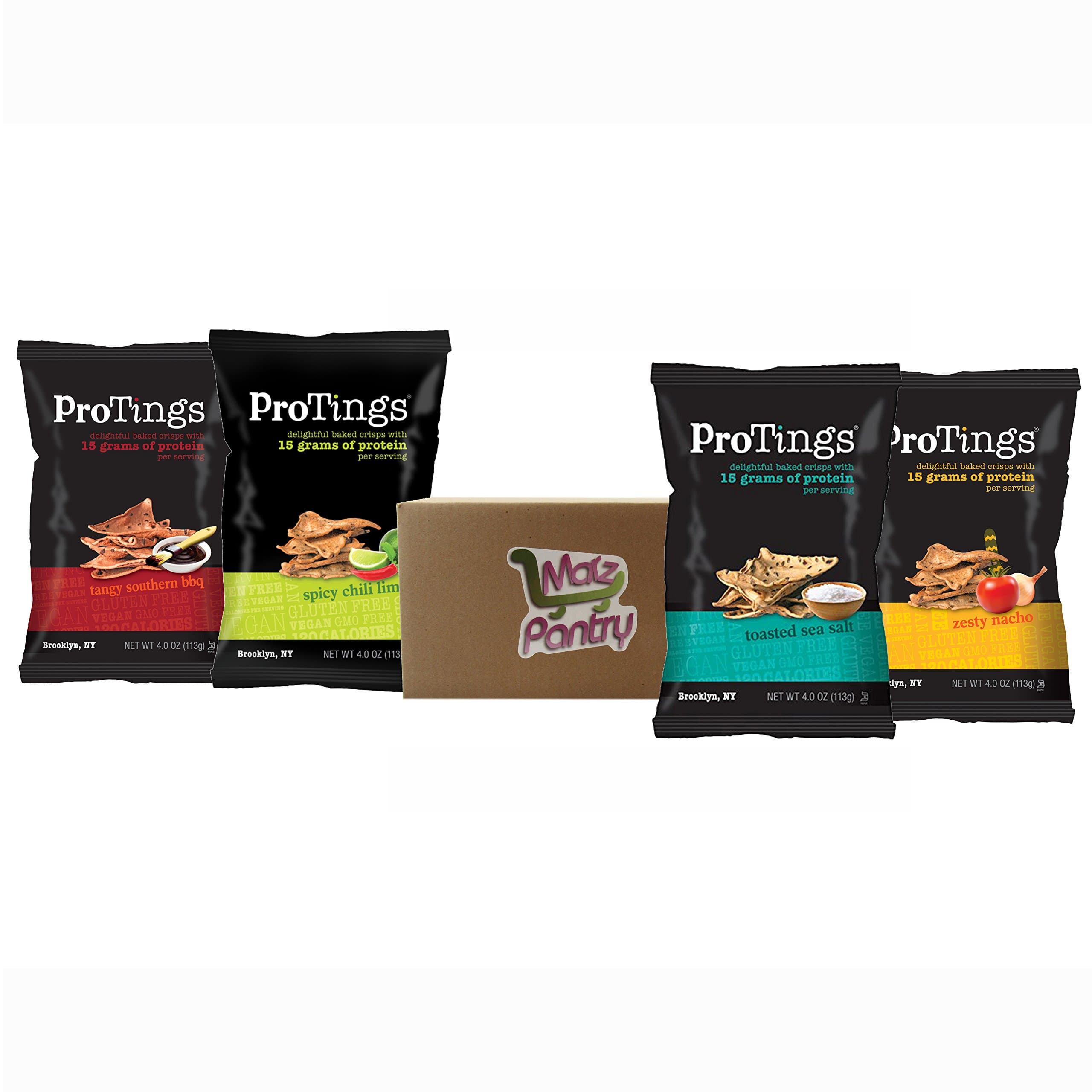 ProTings Protein Chips - 4 Flavor Variety Pack (4.0 oz bags)