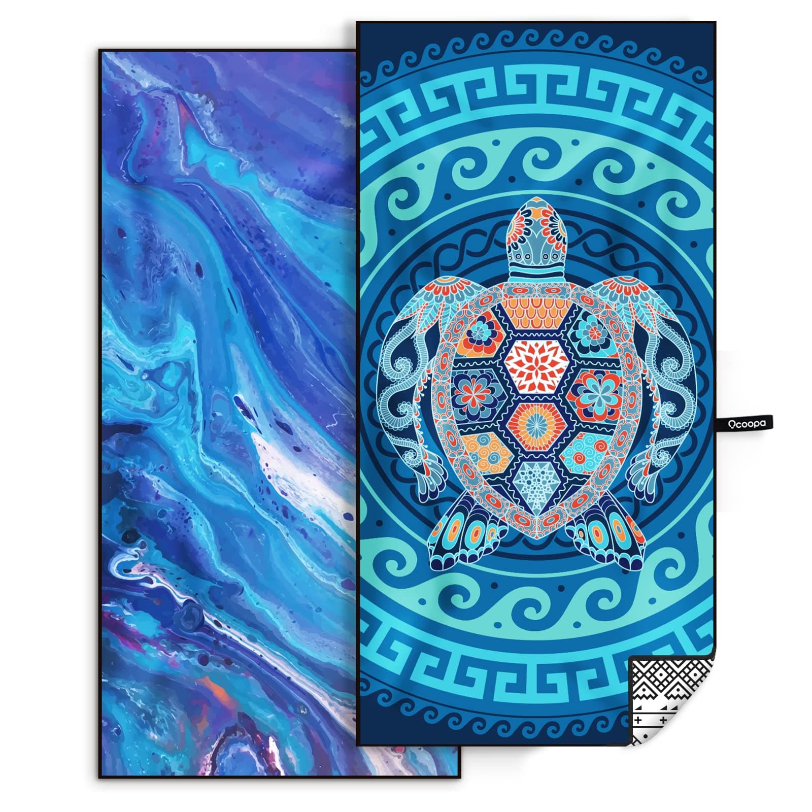 OCOOPA 2 Pack Beach Towel Microfiber, Extra Large 178cm*80cm Oversized Travel Towel- Quick Dry, Sand Free, Compact, Lightweight-Beach Accessories