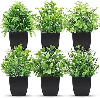 6 Pack Fake Plants Mini Artificial Plants for Home Office Farmhouse Bathroom Shelf Decor Indoor