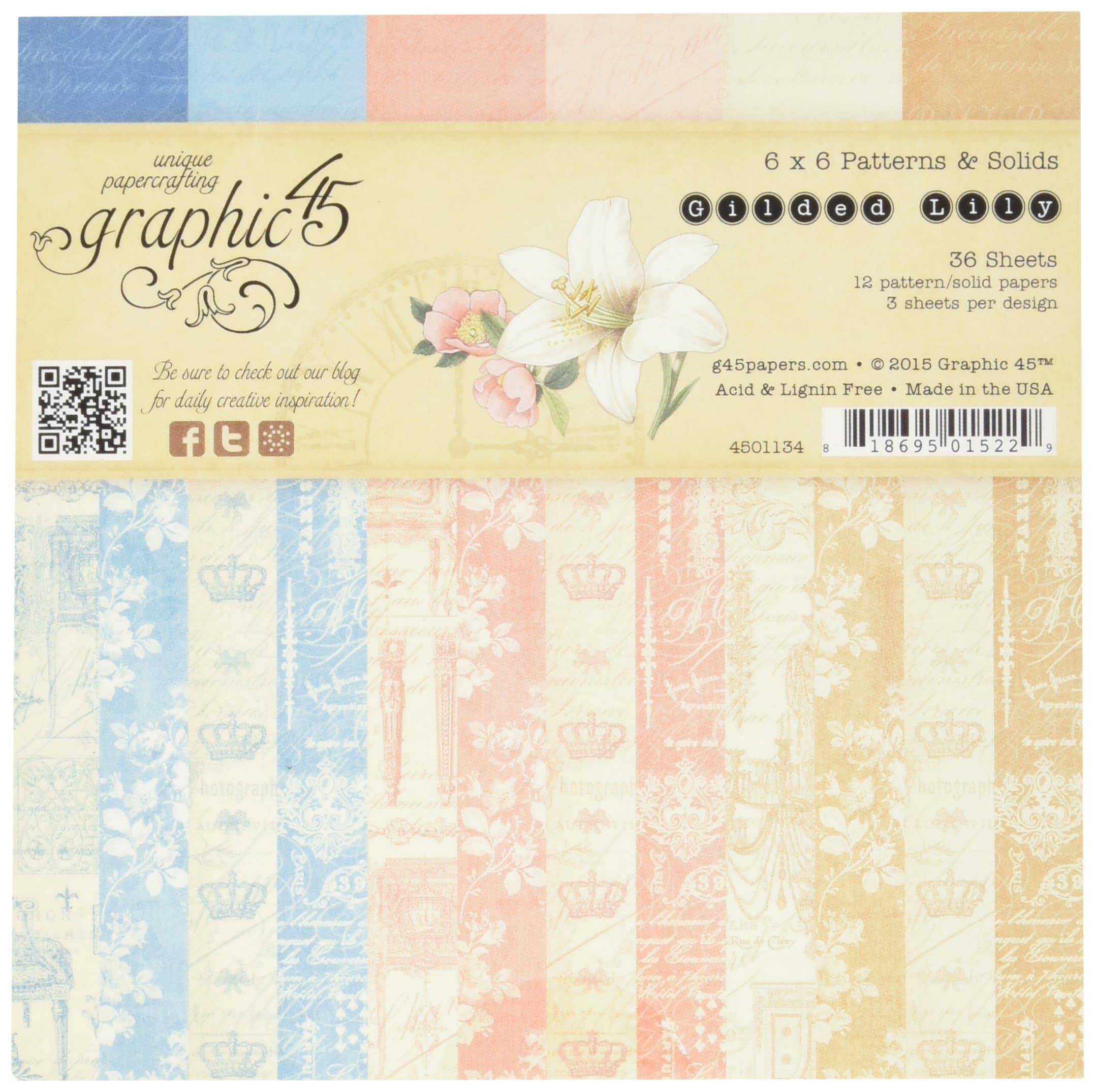 Graphic 45 Gilded Lily Patterns and Solids