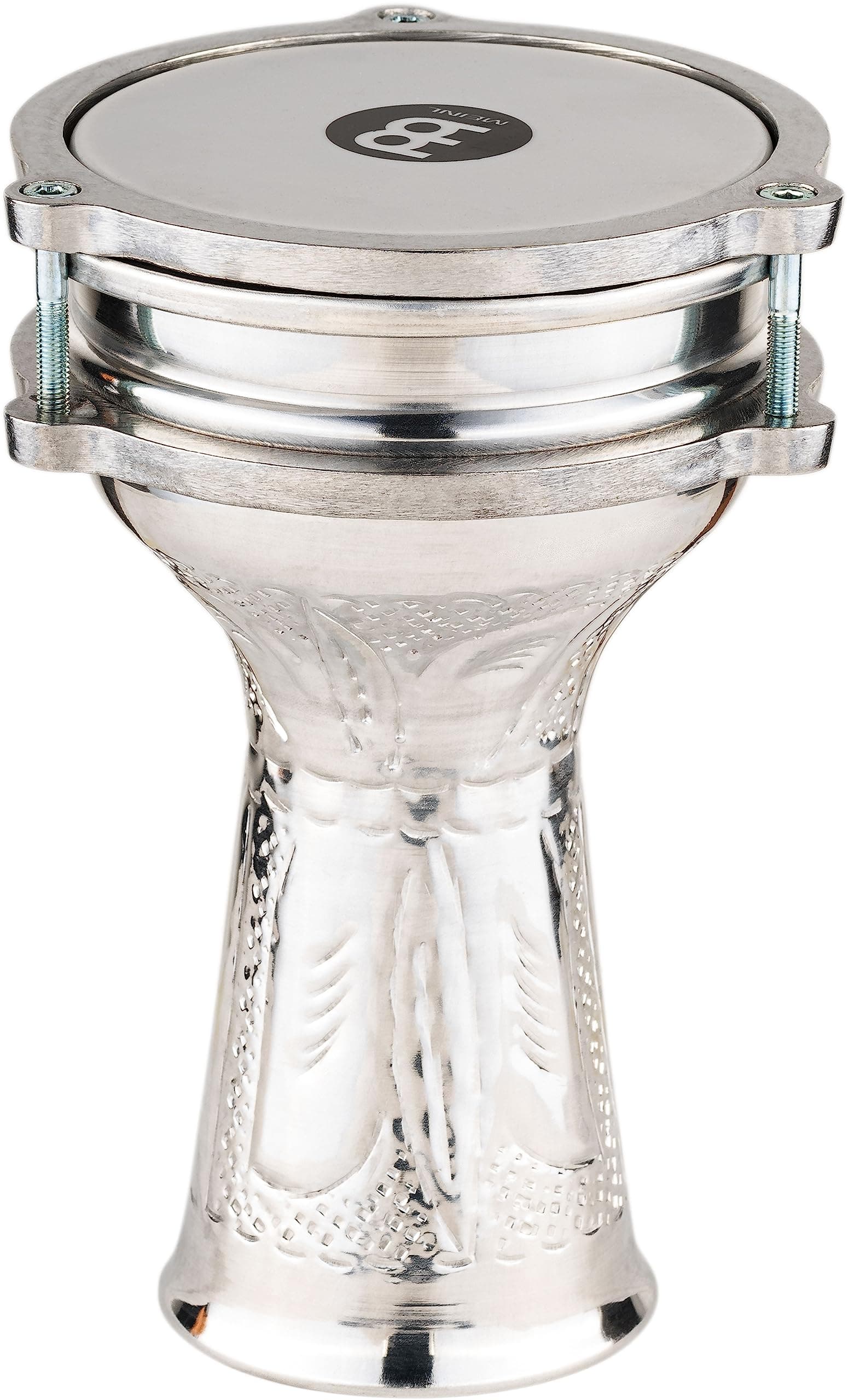 Meinl Percussion Mini Series Darbuka - Mini Handdrum - Hand Hammered Shell - Diameter 4.25 Inches - Aluminum, Silver (HE-051)