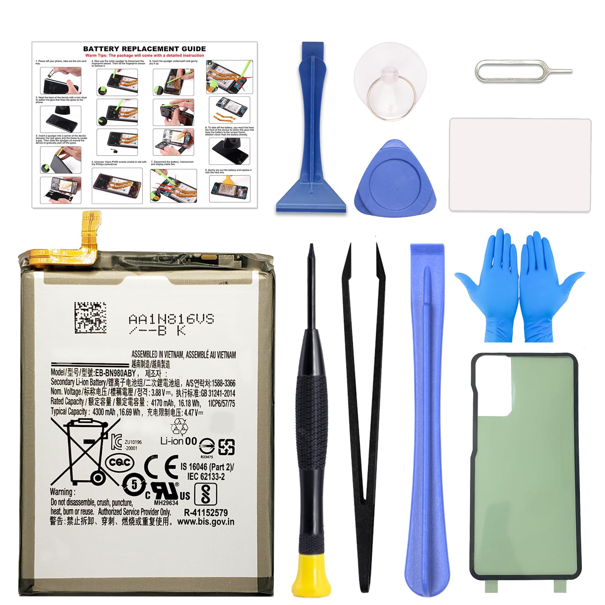 GREEN FUSION Compatible with Galaxy Note 20 Battery Replacement, EB-BN980ABY Battery for Samsung Galaxy Note 20 N981U/U1/W N981B N980F with Installation Instruction & Repair Toolkit