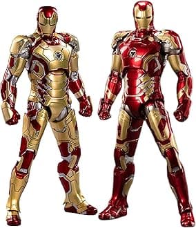 7 Inch Set 2 PackIronman Action Figure All Joints Movable Metal Painting Collectible Model Toys (MK42 & MK43)