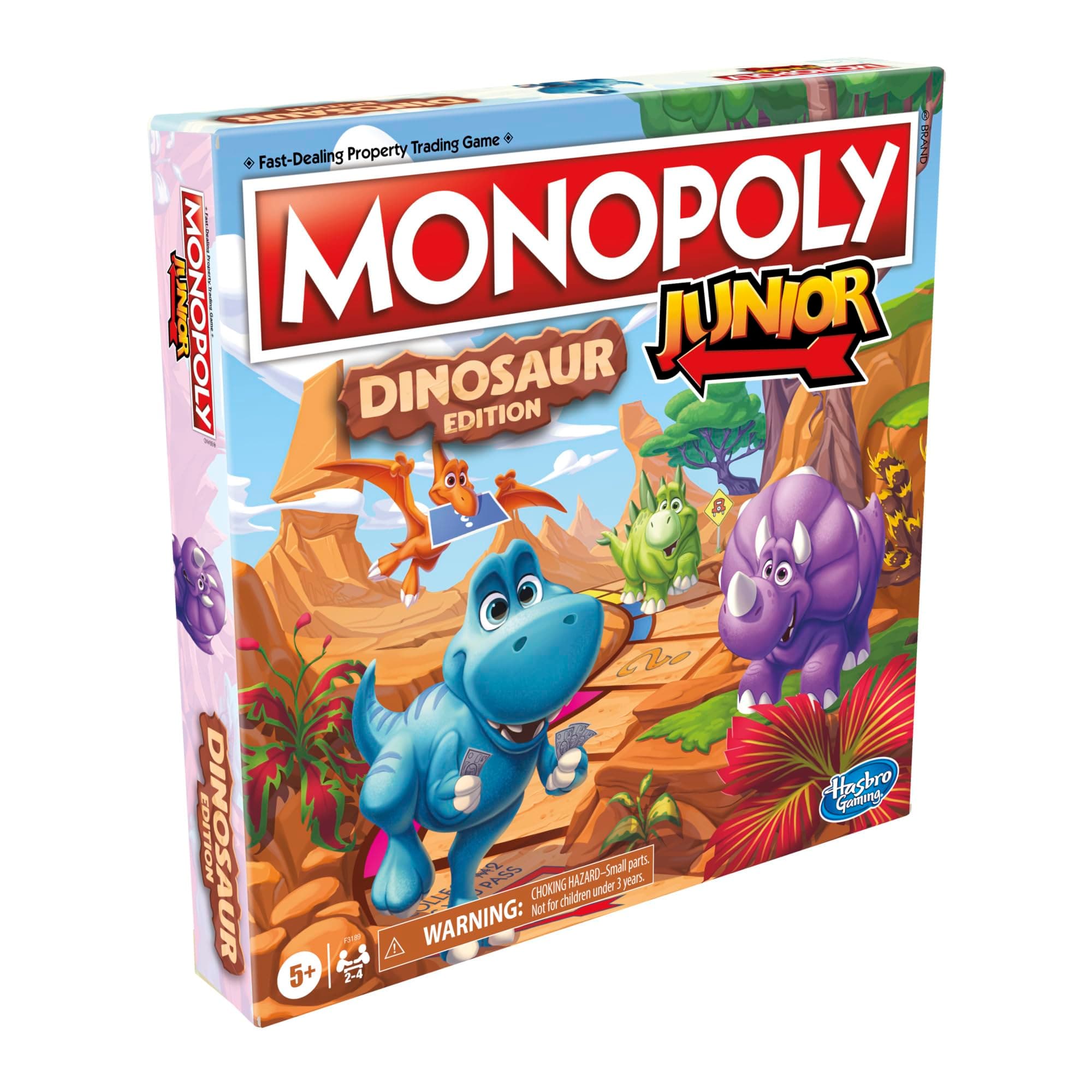 Monopoly Junior Dinosaur Edition Board Game for 2-4 Players, Kids Fun Toys, Multicolor
