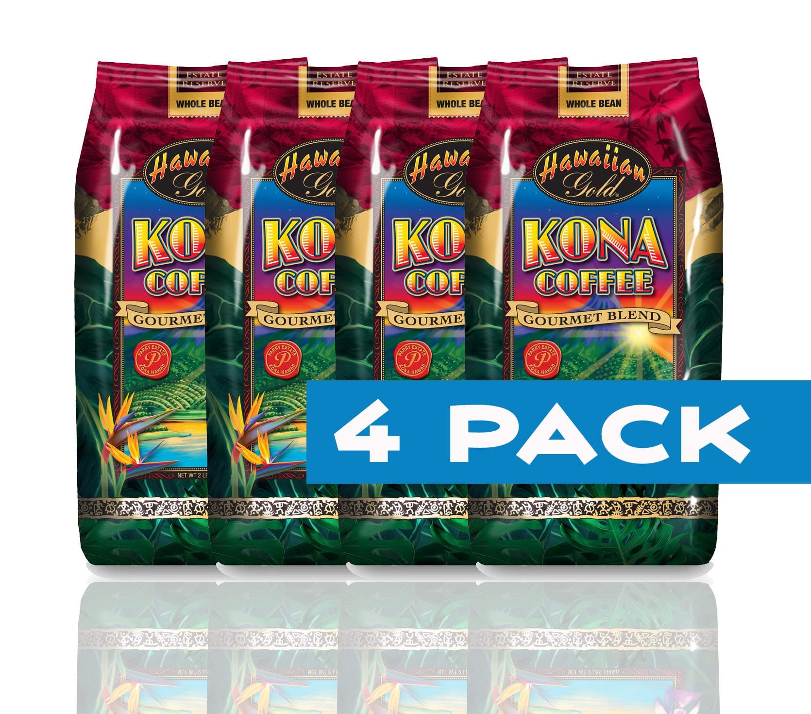 Gold Medium Blend Whole Bean Coffee, 2 Pound - Pack of 4