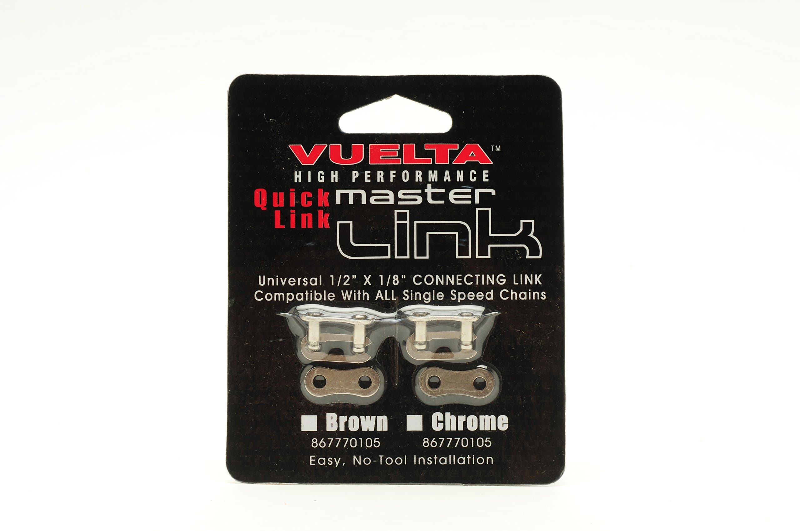 VueltaBicycle 1/2x1/8 Chain Master Link (2 Pack), Chrome