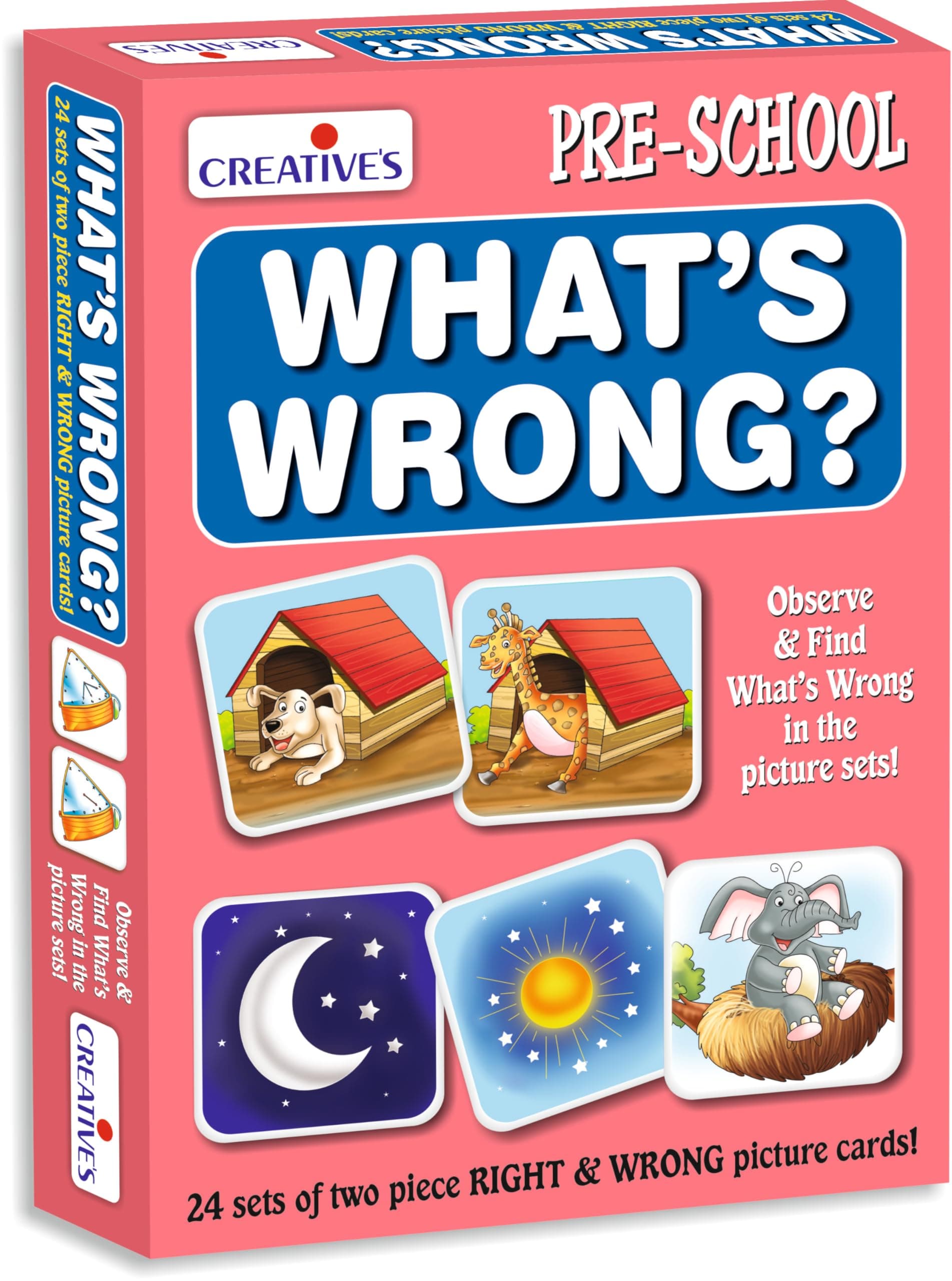 Creative's What's Wrong | Cards Game | Picture Educational Cards | Educational Learning with Fun for Kids | Observe & Find What's Wrong in The Picture Set | Educational Game for Kids 3 & Up