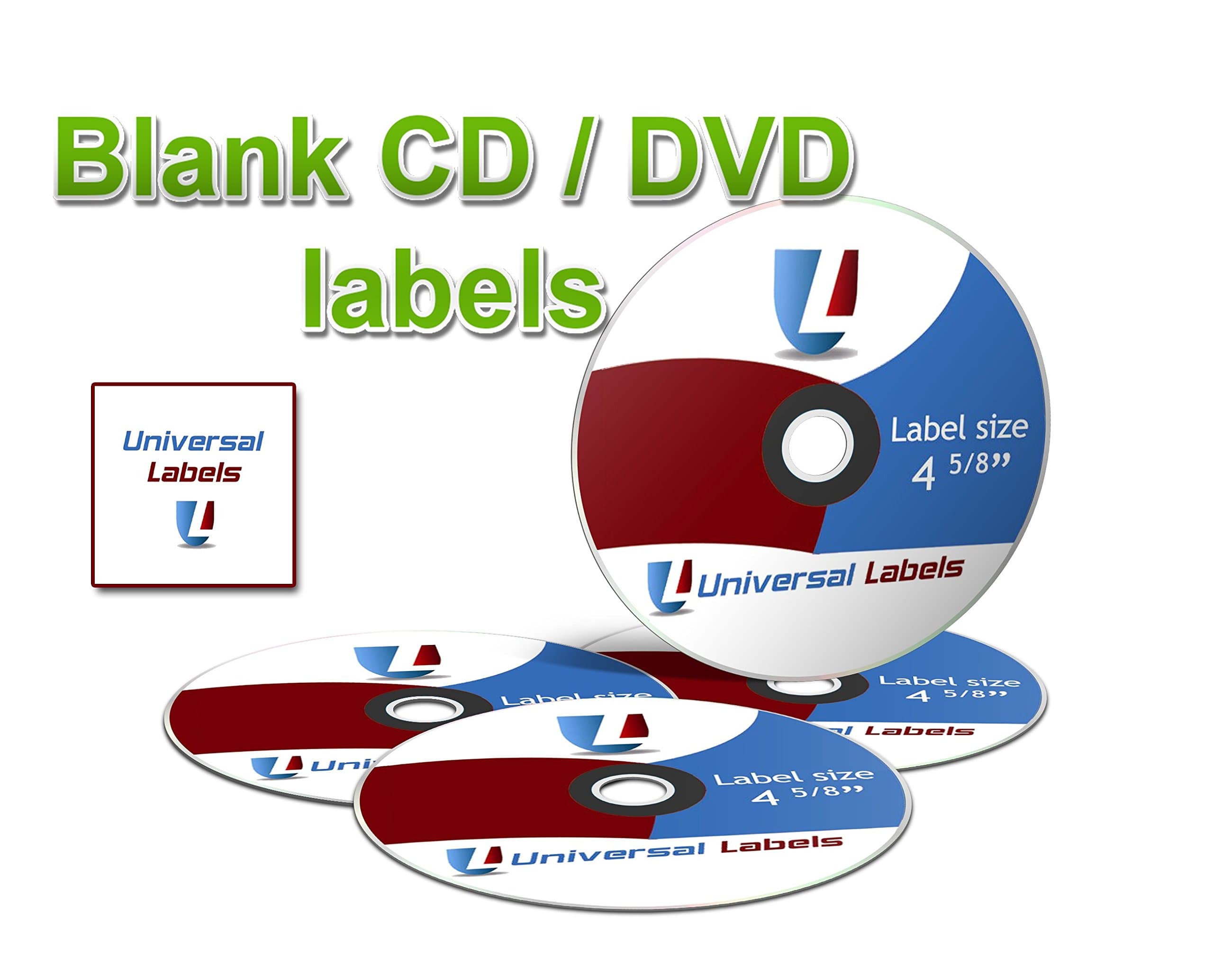 100 Universal Labels® CD/DVD Labels - 2 Disk Labels & 4 Spines Per Sheet. Designed to Work Both Laser and Inkjet Printers.