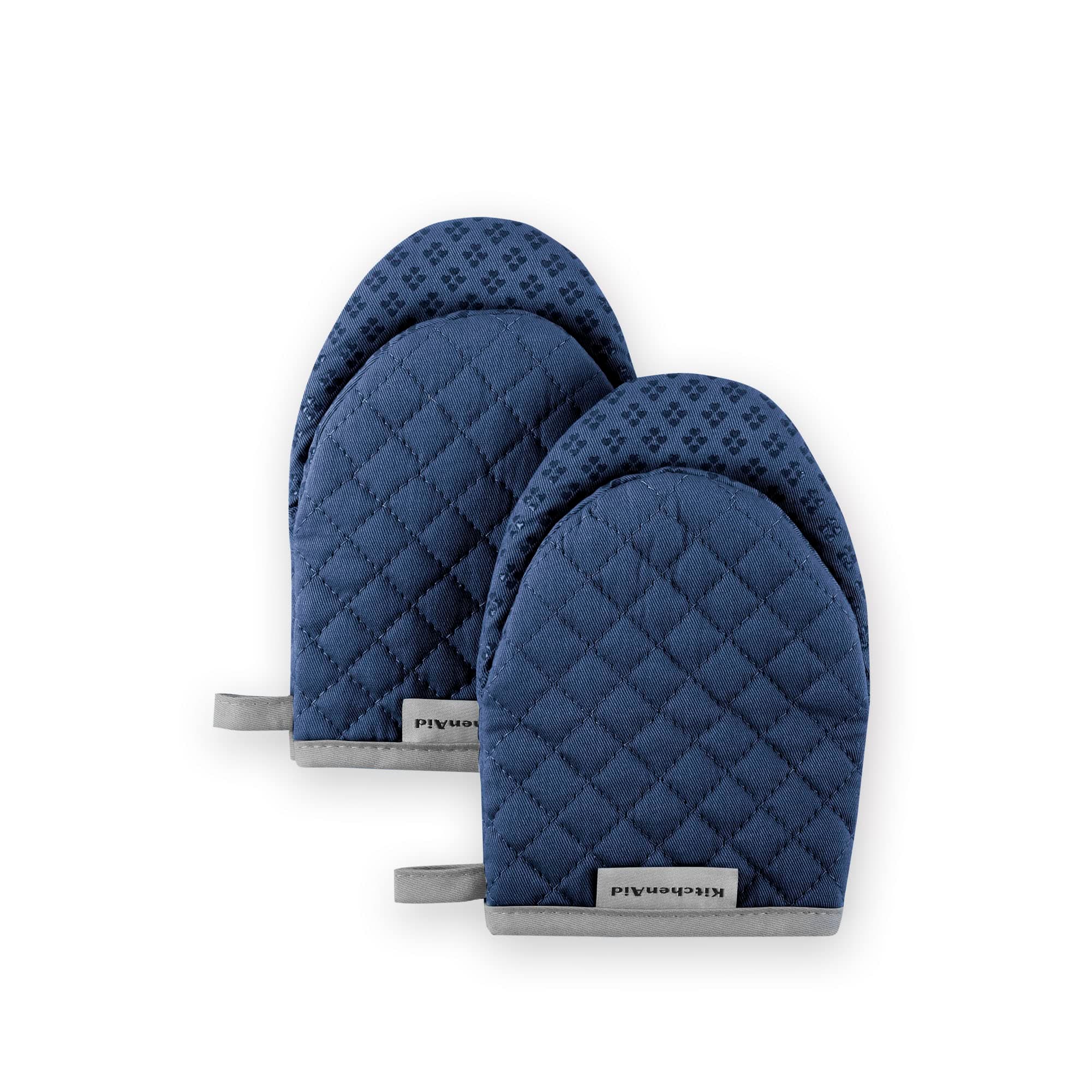KitchenAid Asteroid Mini Oven Mitt Set, 5.5"x8", Blue Willow, 2 Piece