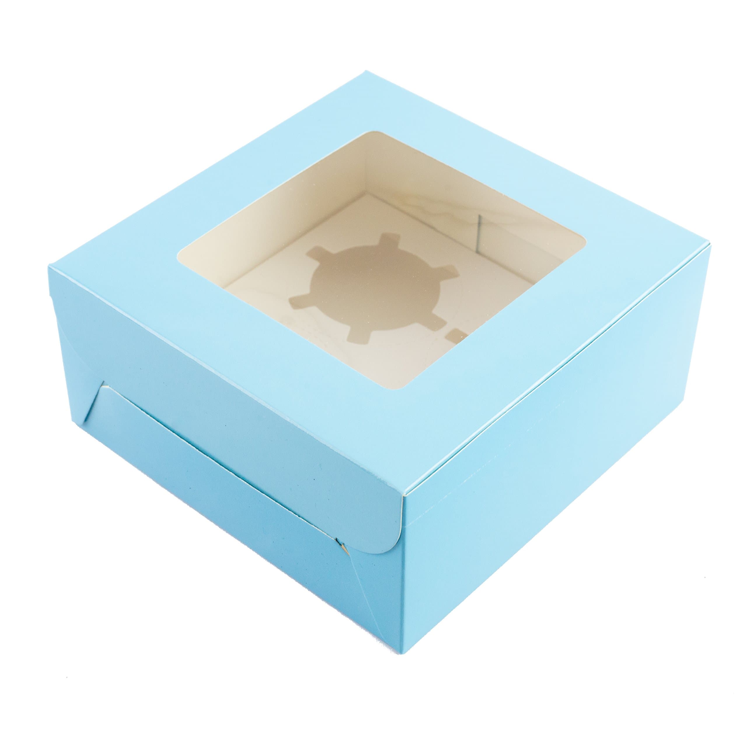 10 x Blue Cupcake Boxes Holds 4 Cakes