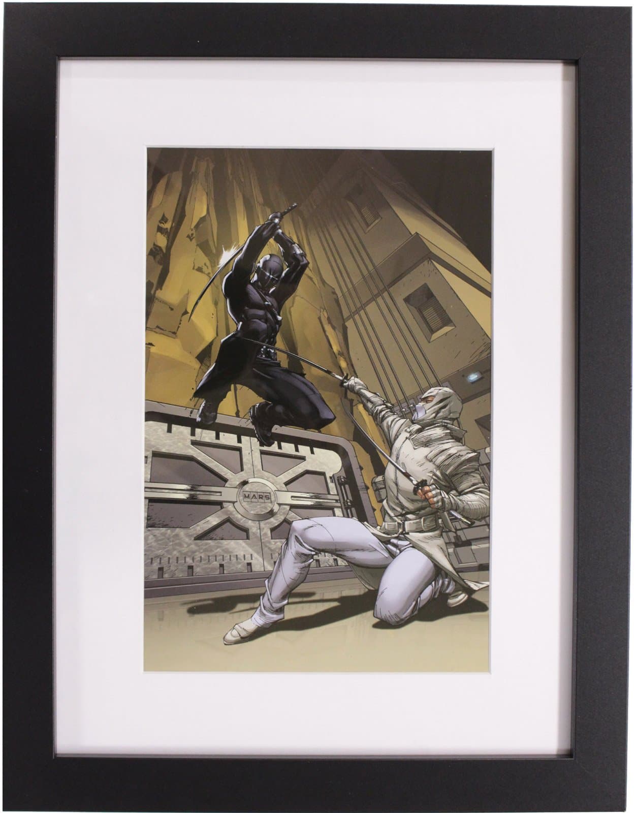 GI JOE: SNAKE EYES vs. STORM SHADOW ~ 8" X 12" ART PRINT (FRAMED at 12" X 16" w/MATTE) by J. SCOTT CAMPBELL