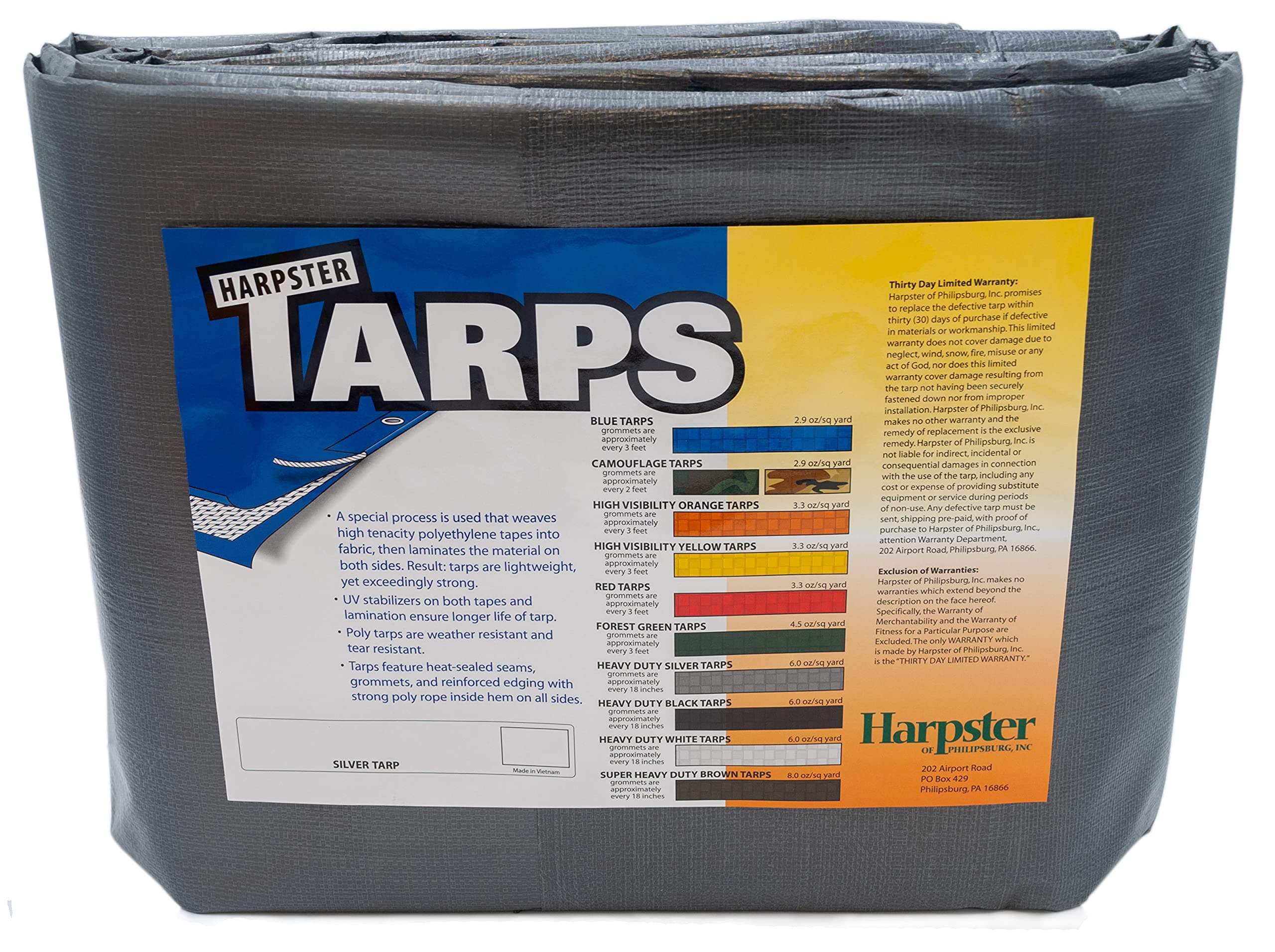 Heavy Duty Silver Tarp 6 OZ., 24'x36'