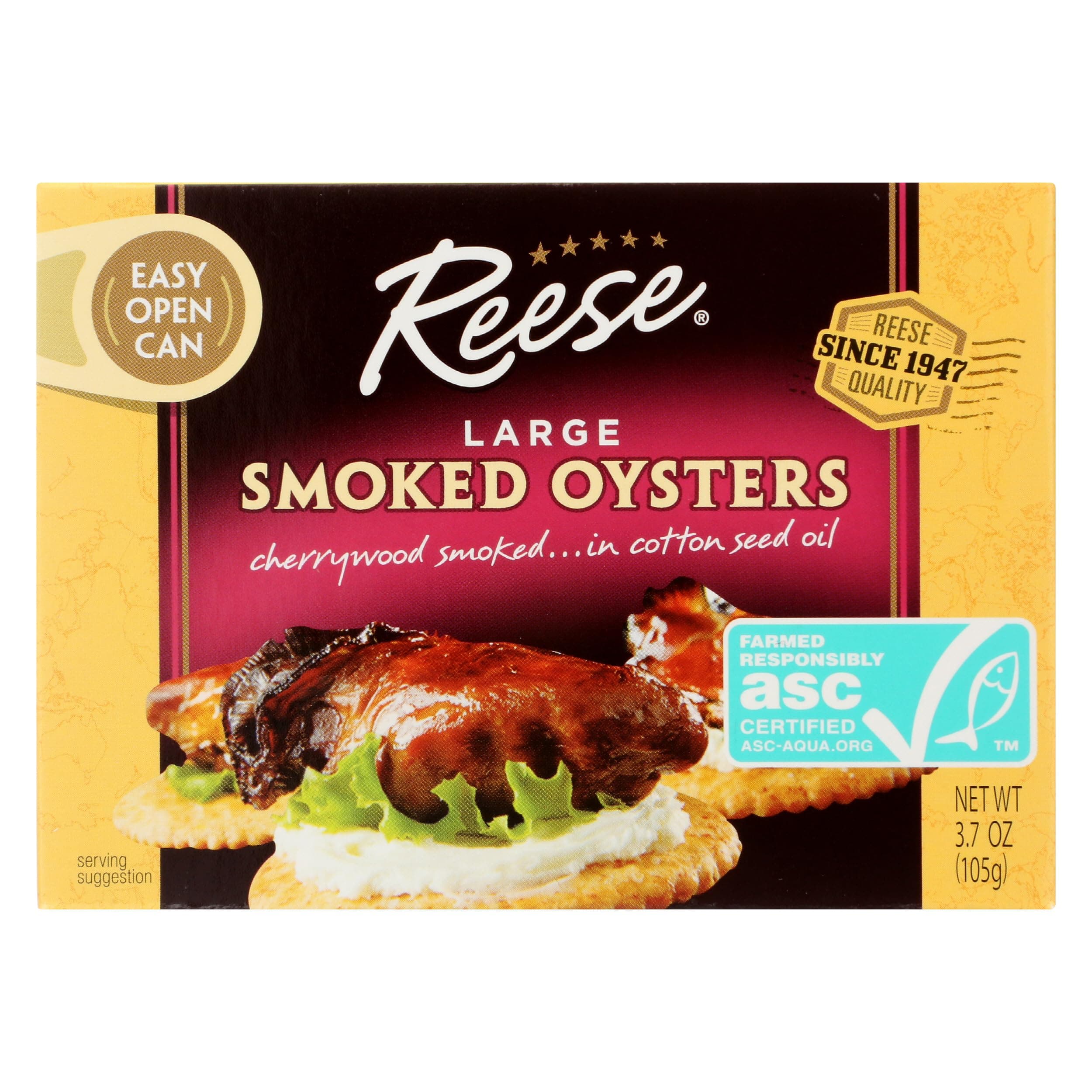 Reese Large Smoked Oysters - 3.7 oz