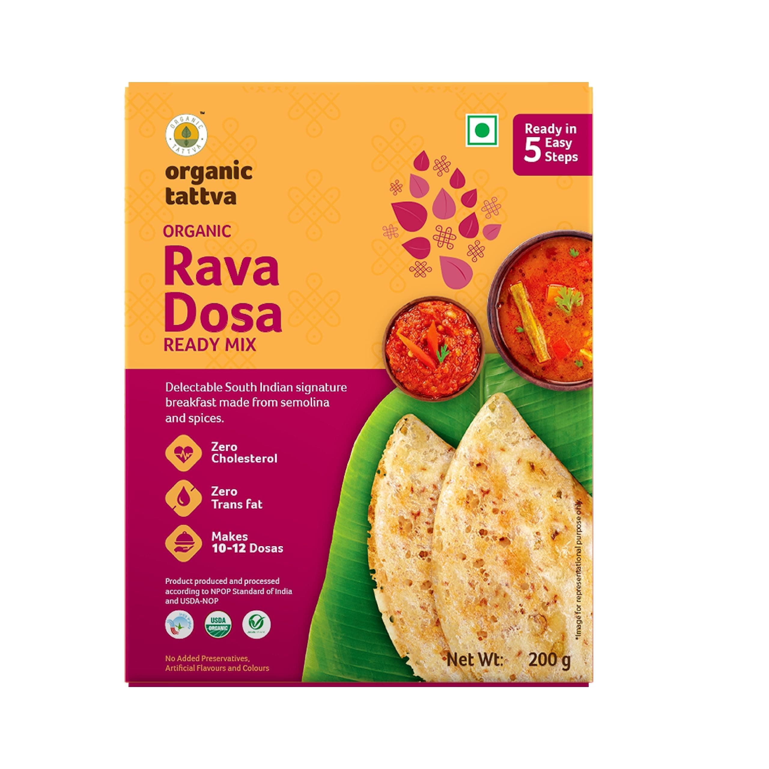 Organic Rava Dosa Ready Mix 200g