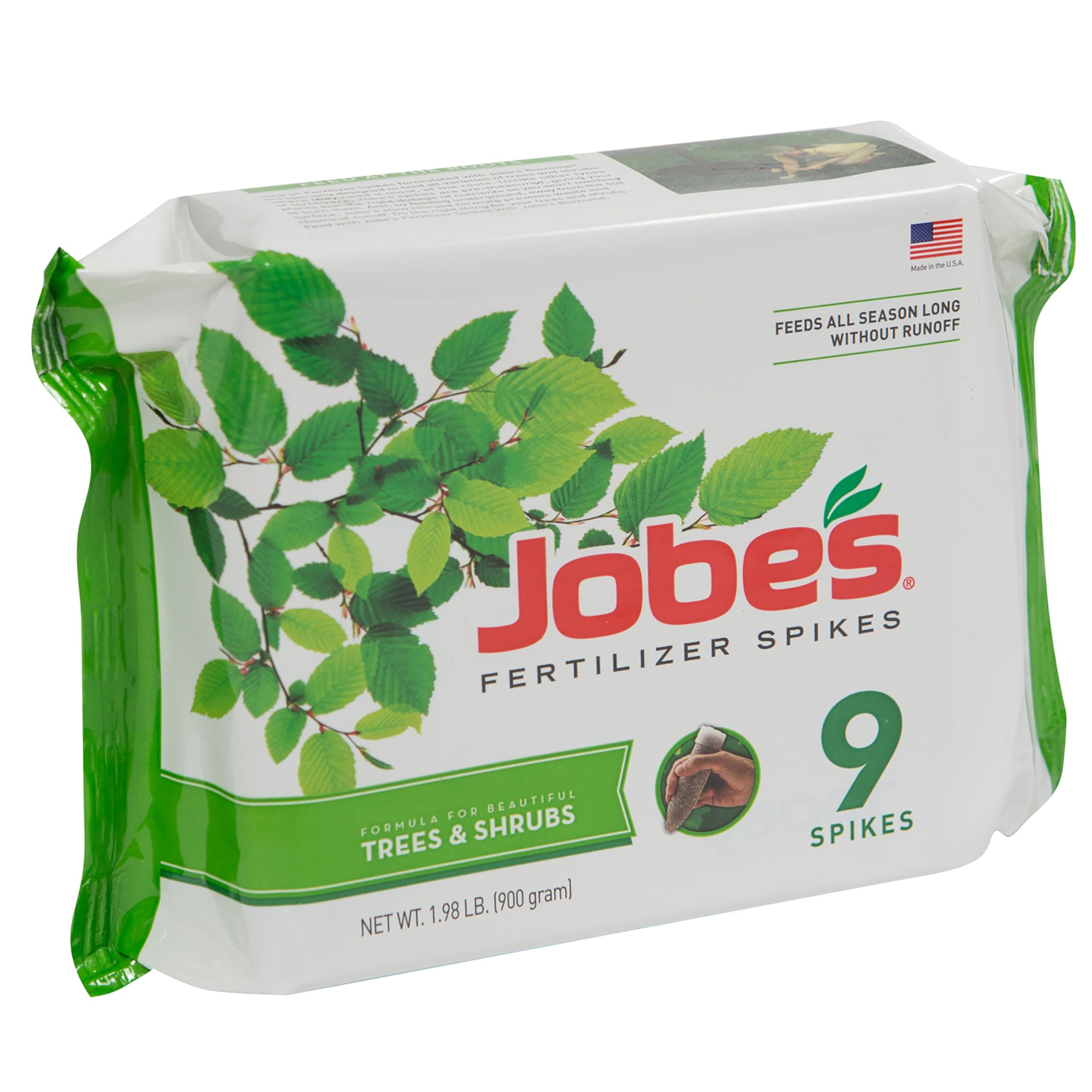 Jobe’s Slow Release Tree and Shrub Fertilizer Spikes, Easy Plant Care for Oak, Maple, Dogwood, Boxwood, and Many More Acid Loving Trees and Shrubs, 9 Count