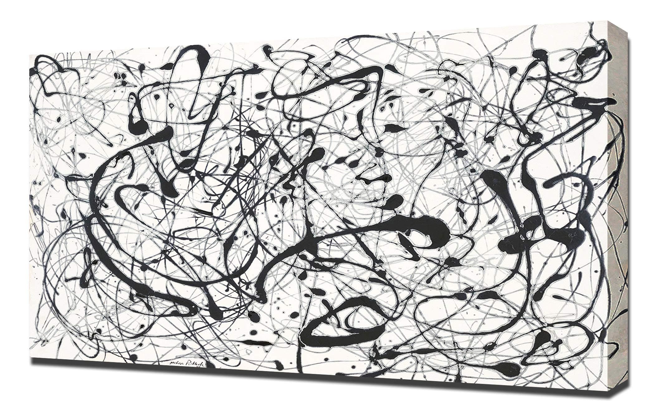 PingooPrints Compatible With - Jackson Pollock Number 14a - Canvas Art Print - Wall Art - Canvas Wrap