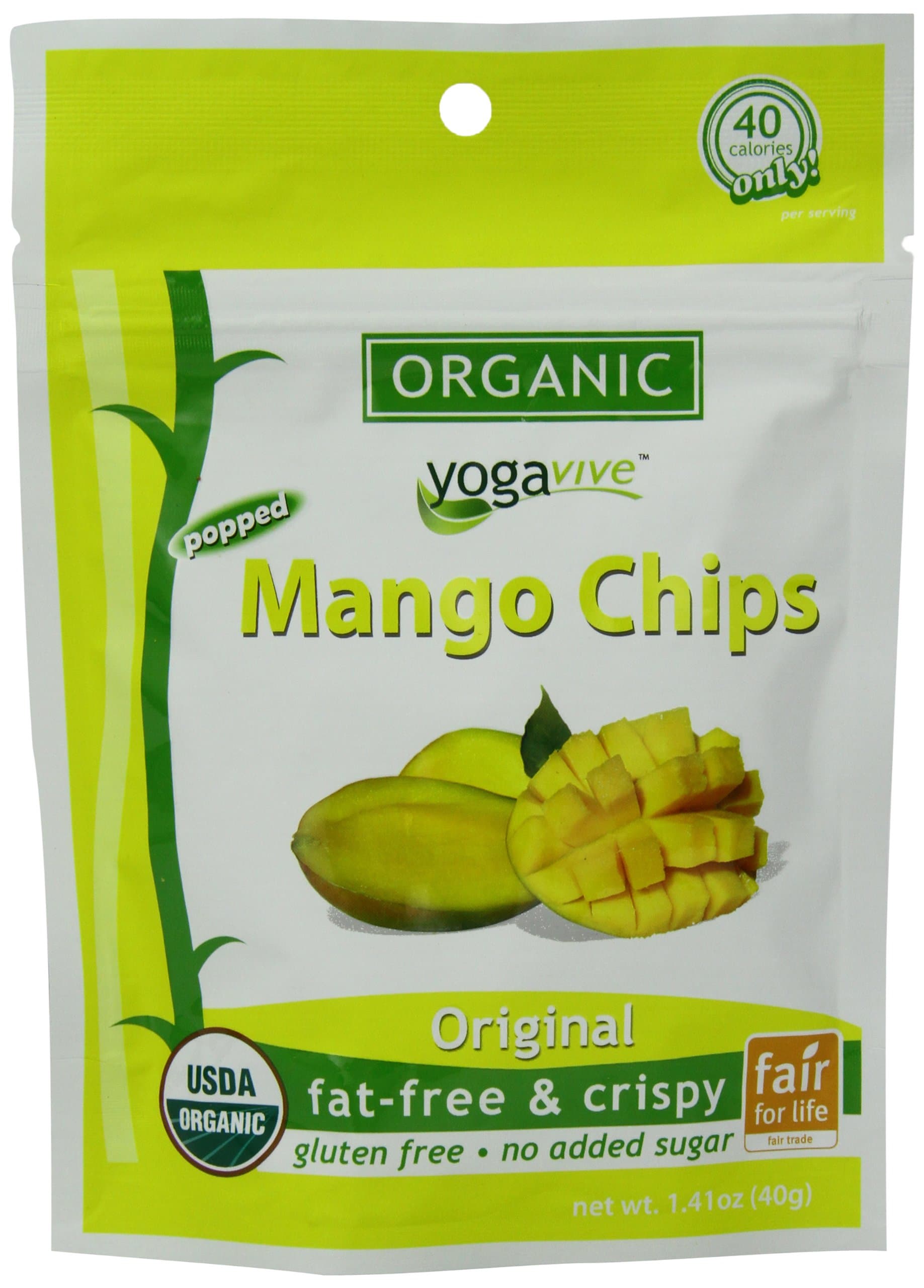 Yogavive Organic Popped Chips Variety Pack, Mango, 6 Count