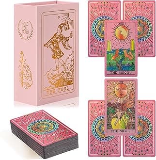 Tarot Cards, Waterproof Tarot Deck with Guide Book, Gold Foil Tarot Cards for Beginners, Rider Waite Tarot Deck
