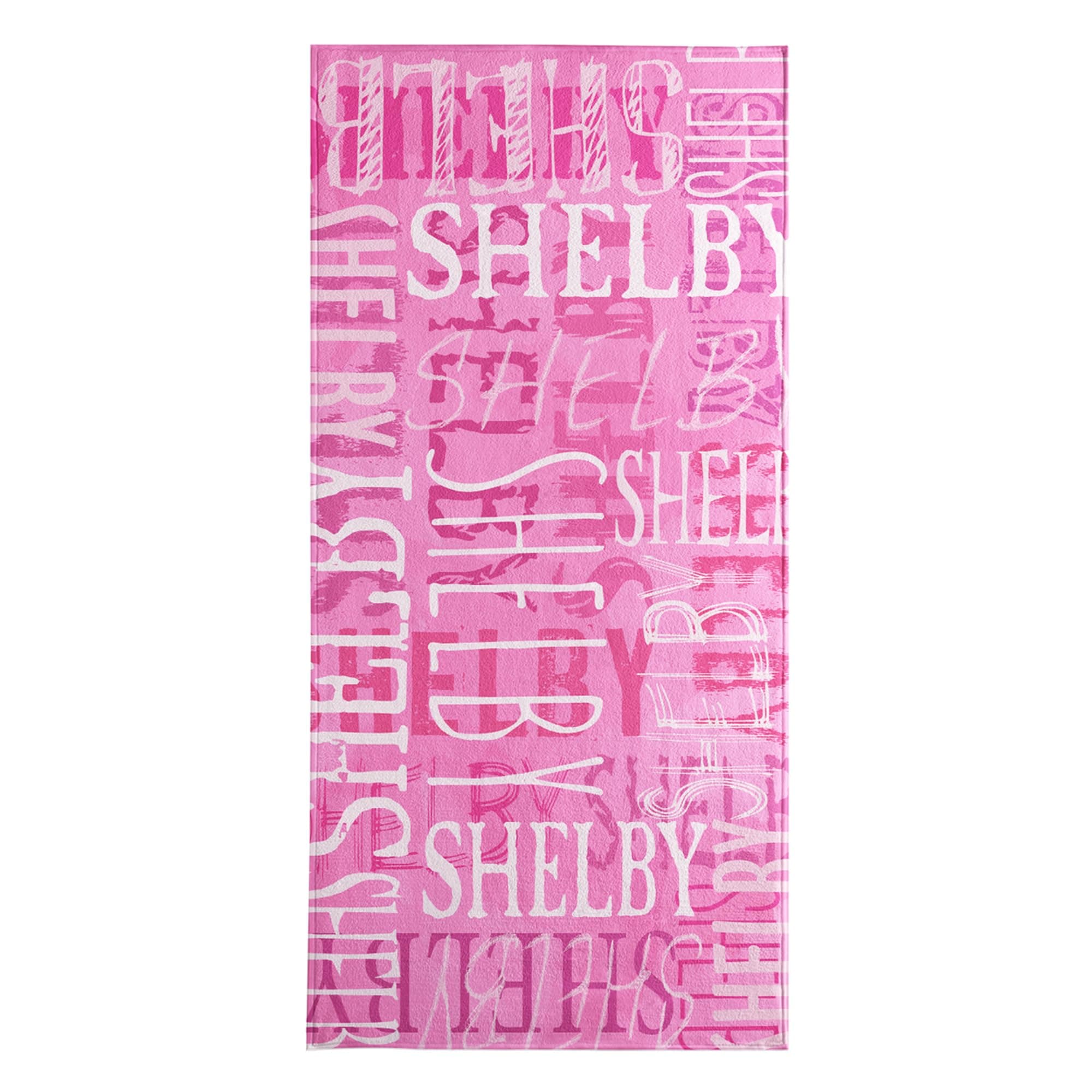 - Personalized Beach Towel - Custom Cotton/Poly Blend Pool Towel - Personalize with Your Name - Standard Size - Hot Pink