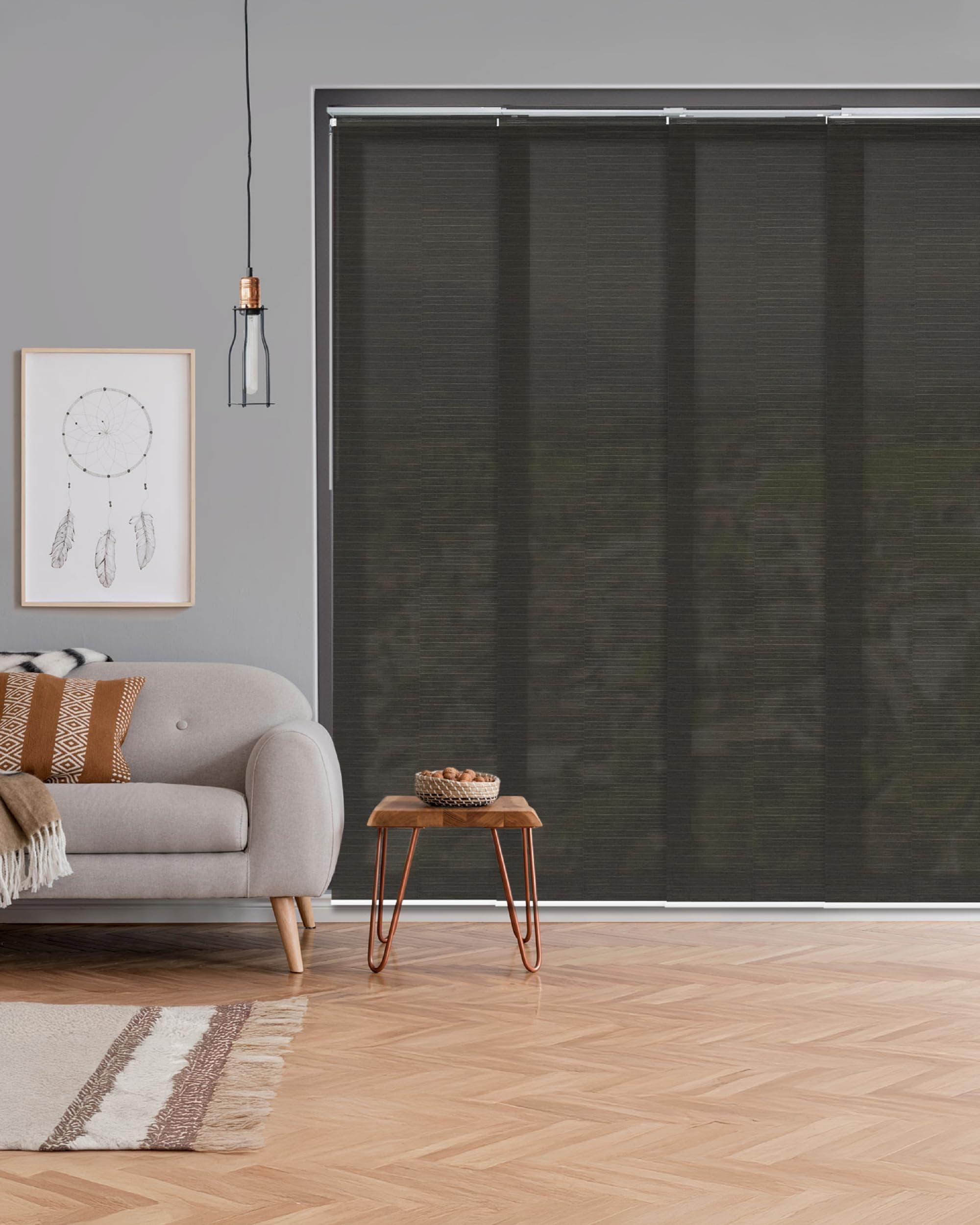 Deluxe Adjustable Sliding Panel, Natural Woven, Tea Time