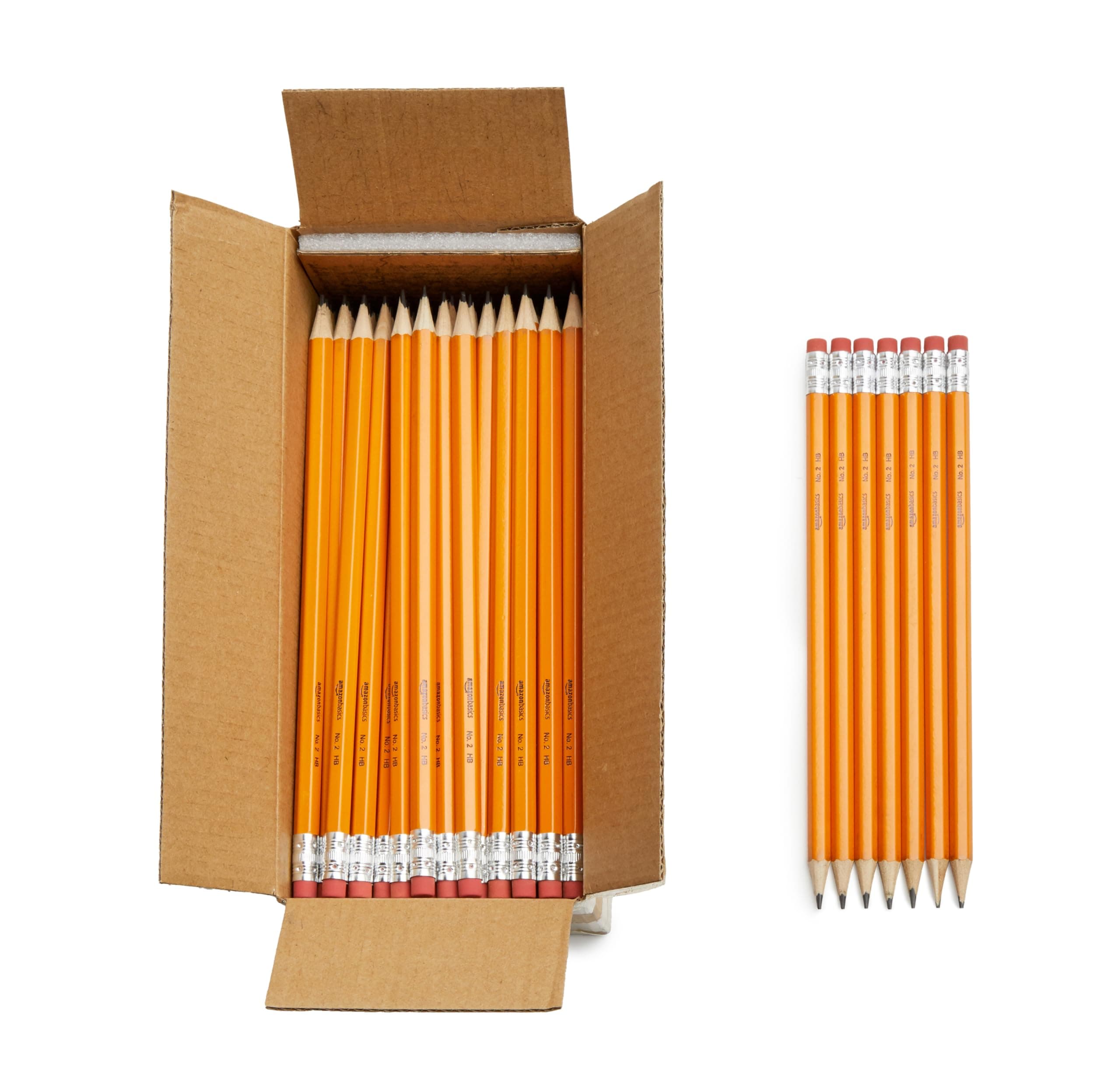 Wood-Cased #2 Pencils for Writing, Drawing and Sketching, Pre-sharpened, HB Soft Lead with Erasers, Teacher Supplies, 150 Count, Yellow