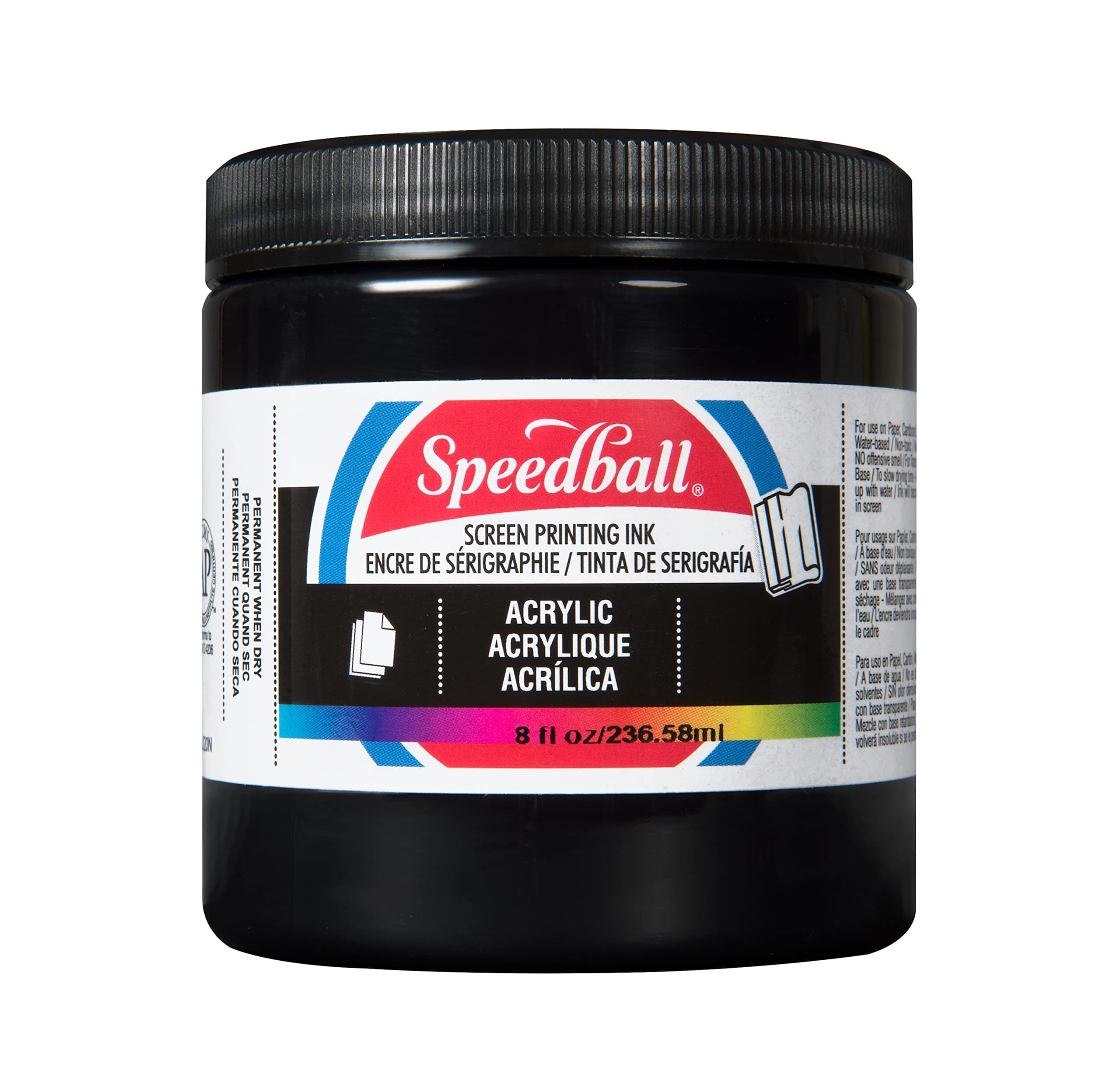 Speedball SCREEN INK PERM ACRY 8OZ BLACK