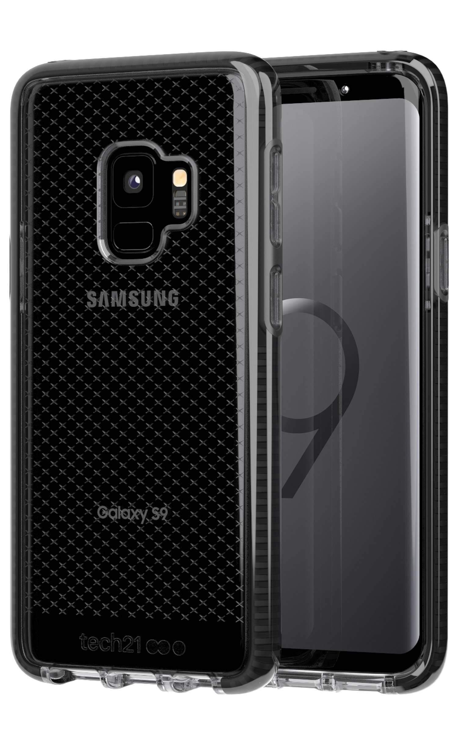 Protective Samsung Galaxy S9 Case Thin Patterned Back Cover with FlexShock - Evo Check - Smokey Black