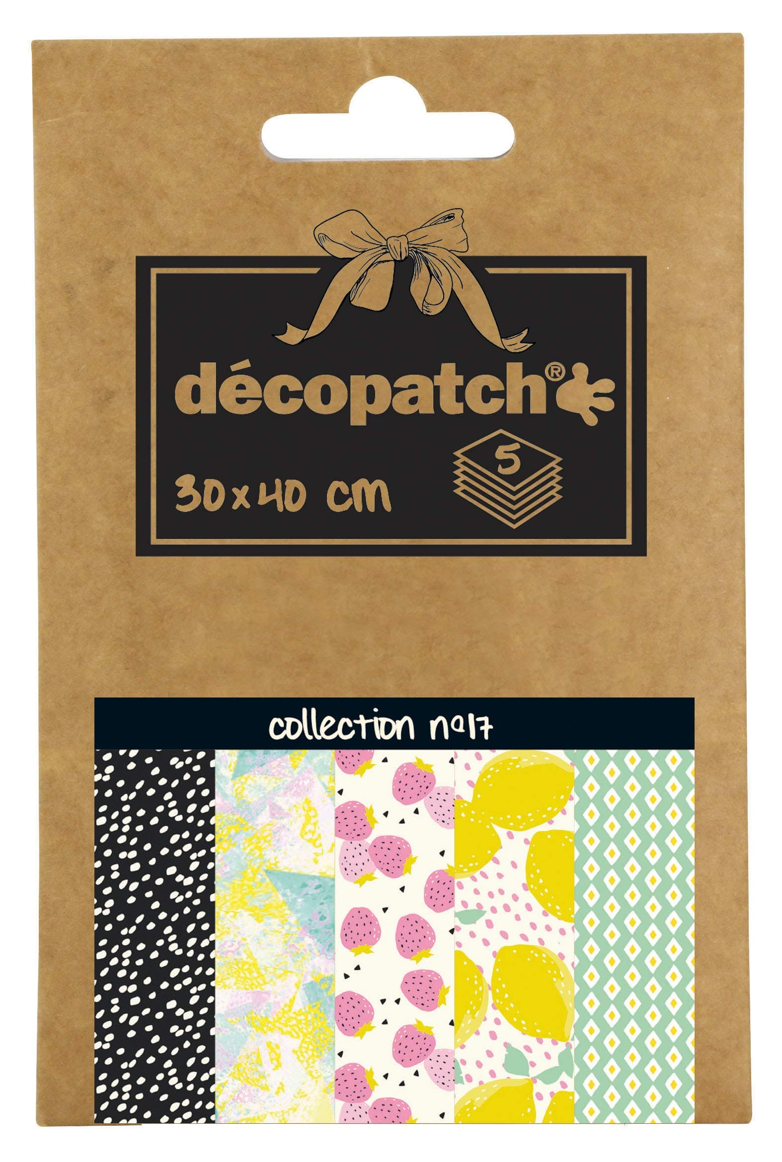 Décopatch - Ref DP017O - Pocket Papers Collection No. 17 - Contains 5 Complementary Sheets of Décopatch Paper, Each Sheet is 30 x 40cm, Small 13 x 9.5cm Pack Size